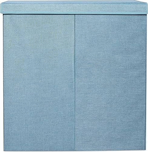 Vista 51 de BirdRock Home - Cesta para la ropa sucia, color rosa y azul, Doble, Marrón