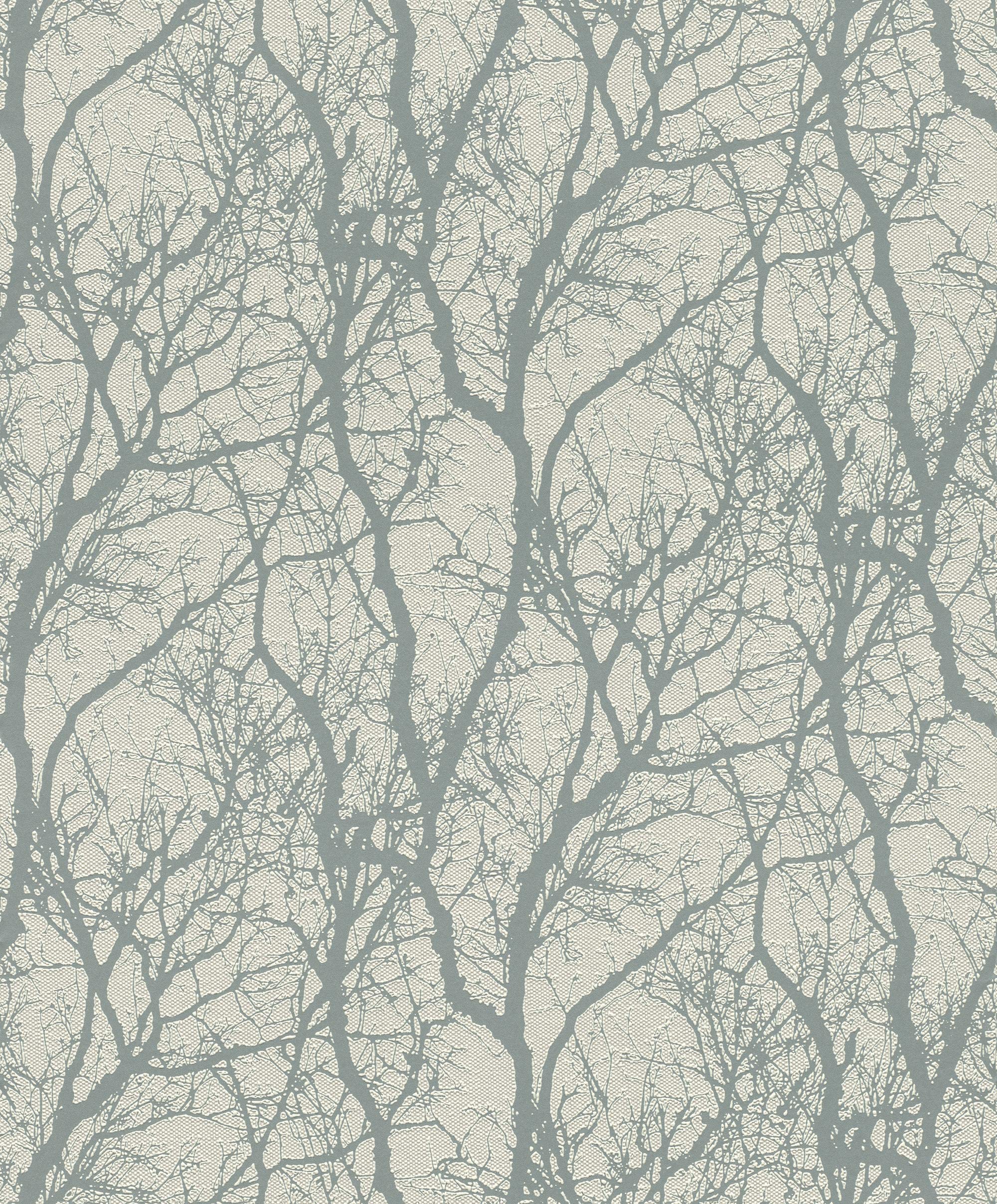 Rasch Forest Glimmer Silver Wallpaper Textured Modern Blown Vinyl Paste The Wall from B&Q