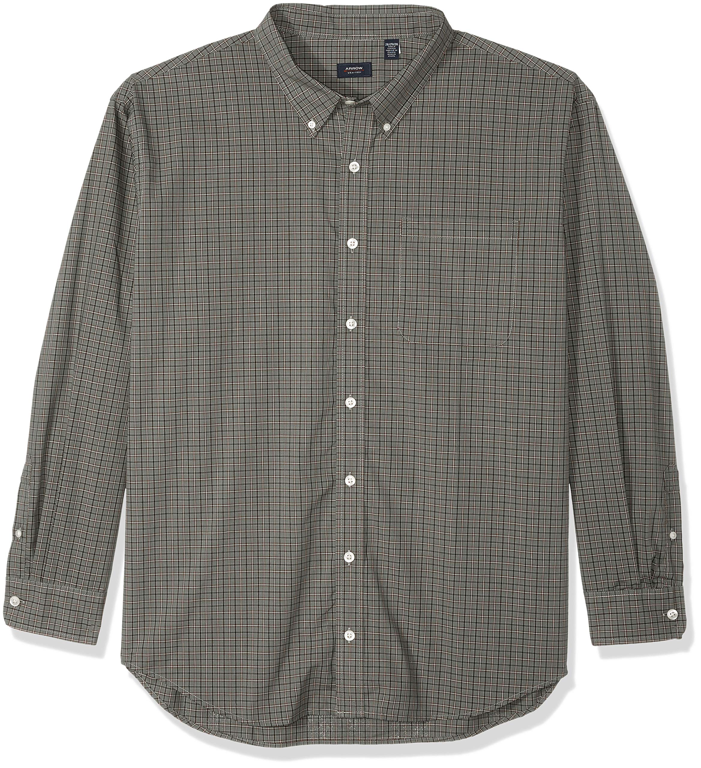 Arrowmens Big and Tall Long Sleeve Plaid Hamilton Shirt Button Down Shirt