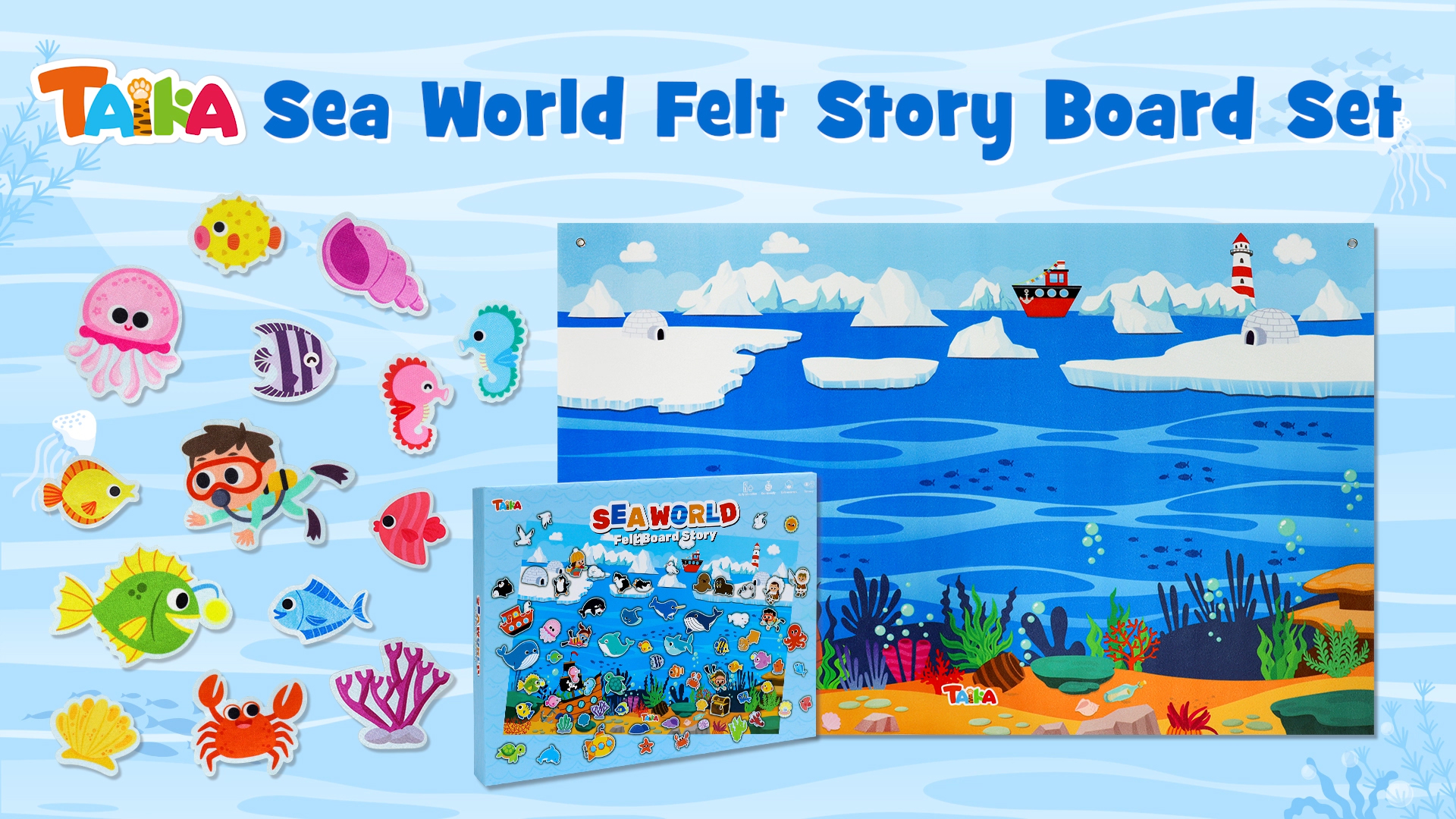 Amazon.com: Taika 70 Pcs Ocean Felt Story Board Set, 43x28 inch