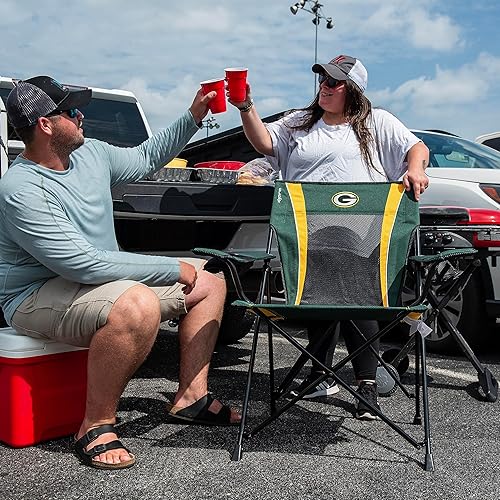 Miniatura 7 de Kijaro Silla plegable para ventilador deportivo, 26 pulgadas de largo x 35.5 pulgadas de ancho x 37 pulgadas de alto, Green Bay Packers