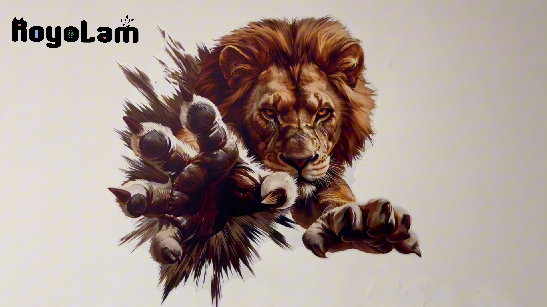 Vinilo decorativo removible de león para pared miniatura 7
