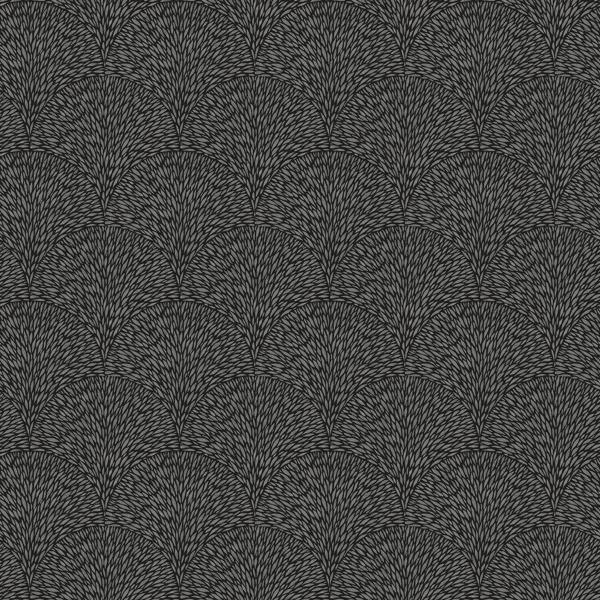 Galerie G56603 TexStyle Collection, Hedgehog Design Wallpaper, Black, 10m x 53cm, Black, Silver Metallic