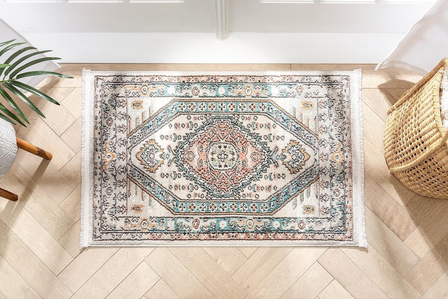 Well Woven Jolena Multi Blue Vintage Oriental Distressed