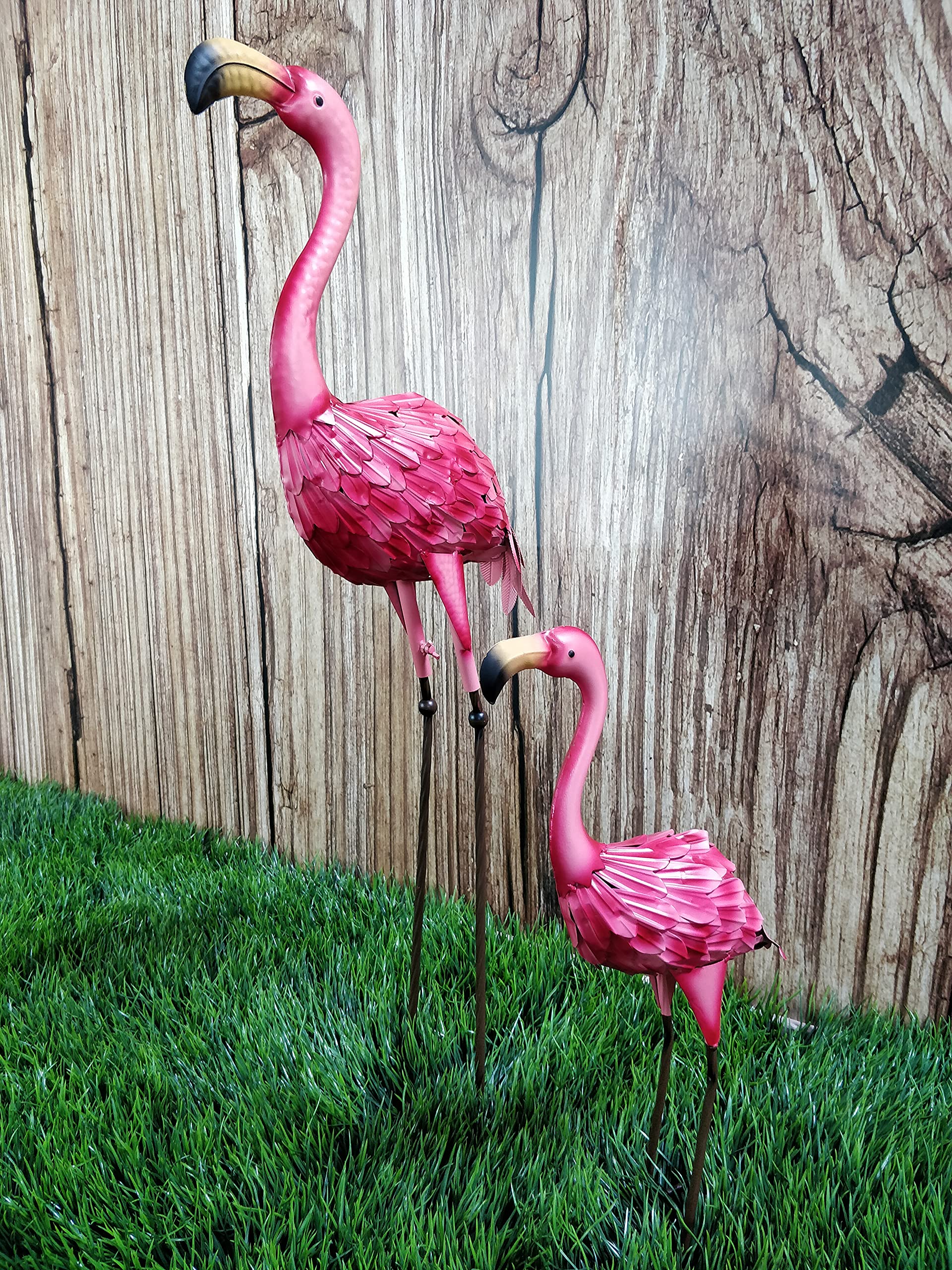DARO DEKO Metall-Figur Flamingo 2 Stück - L und XL