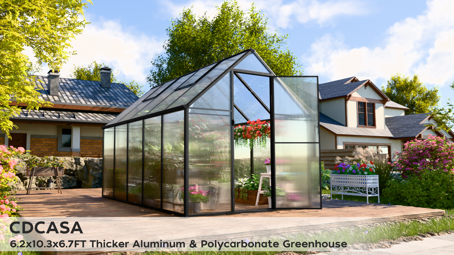 Amazon.com : CDCASA 10.3x6.2 FT Greenhouse for Outdoors, Easy