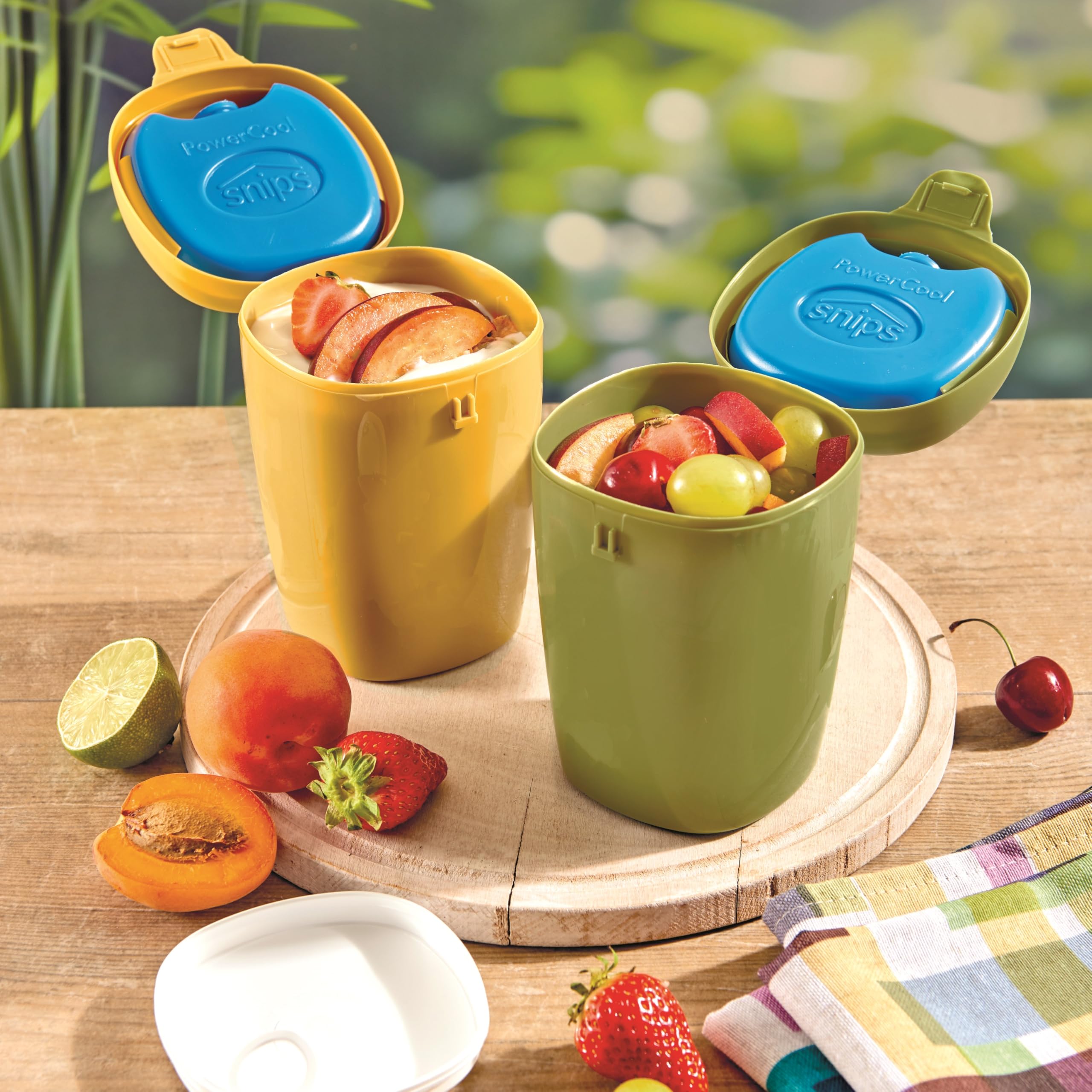 Snips Porta Yogurt Refrigerato 0,5 L, Contenitore per Yogurt Snack Frutta Dessert, Frigo Freezer Microonde, Lavabile in Lavastoviglie, Verde Made in Italy
