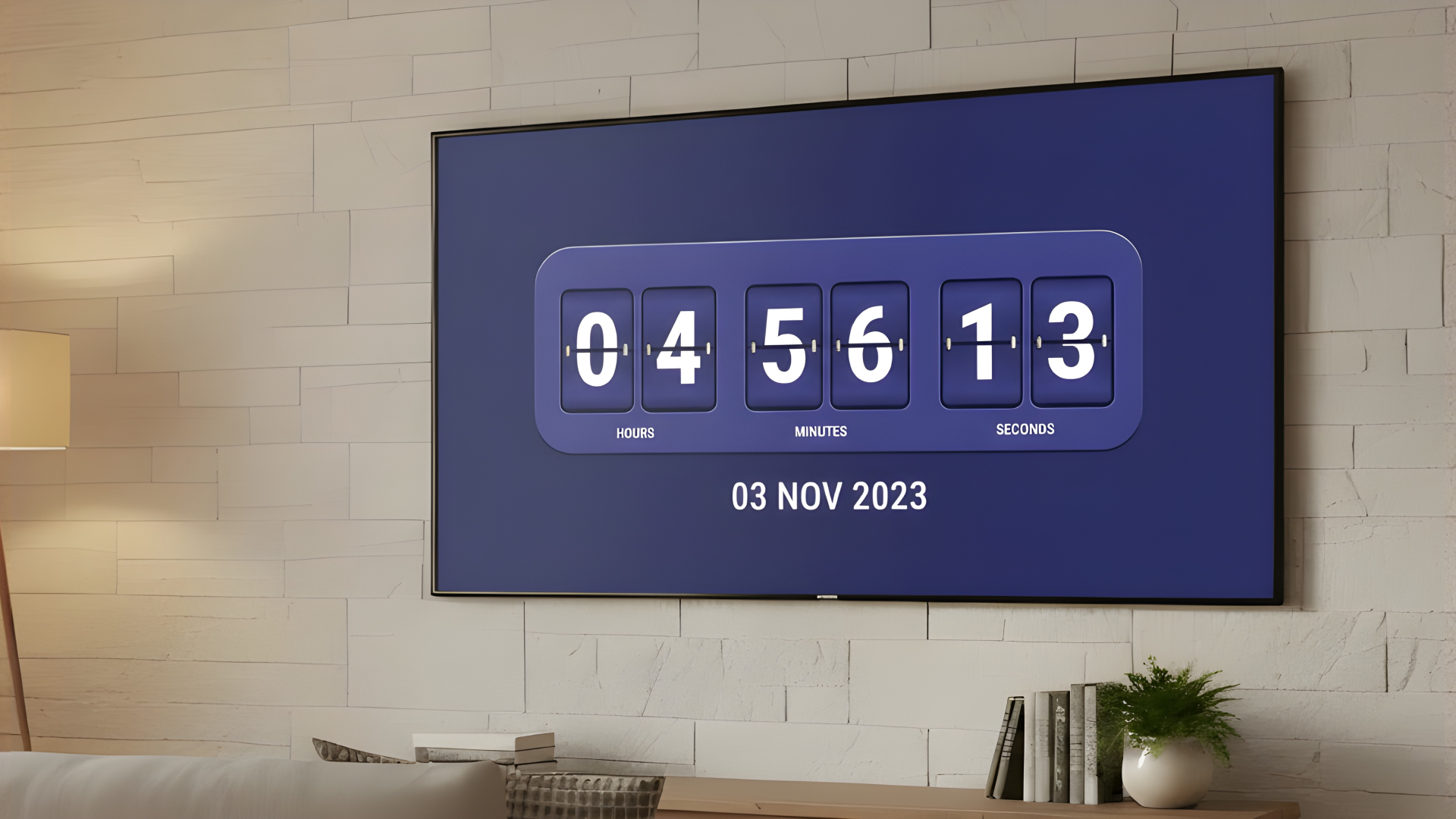 Retro Flip Clock Time Display – Digital Date and Time for TV Screens ...