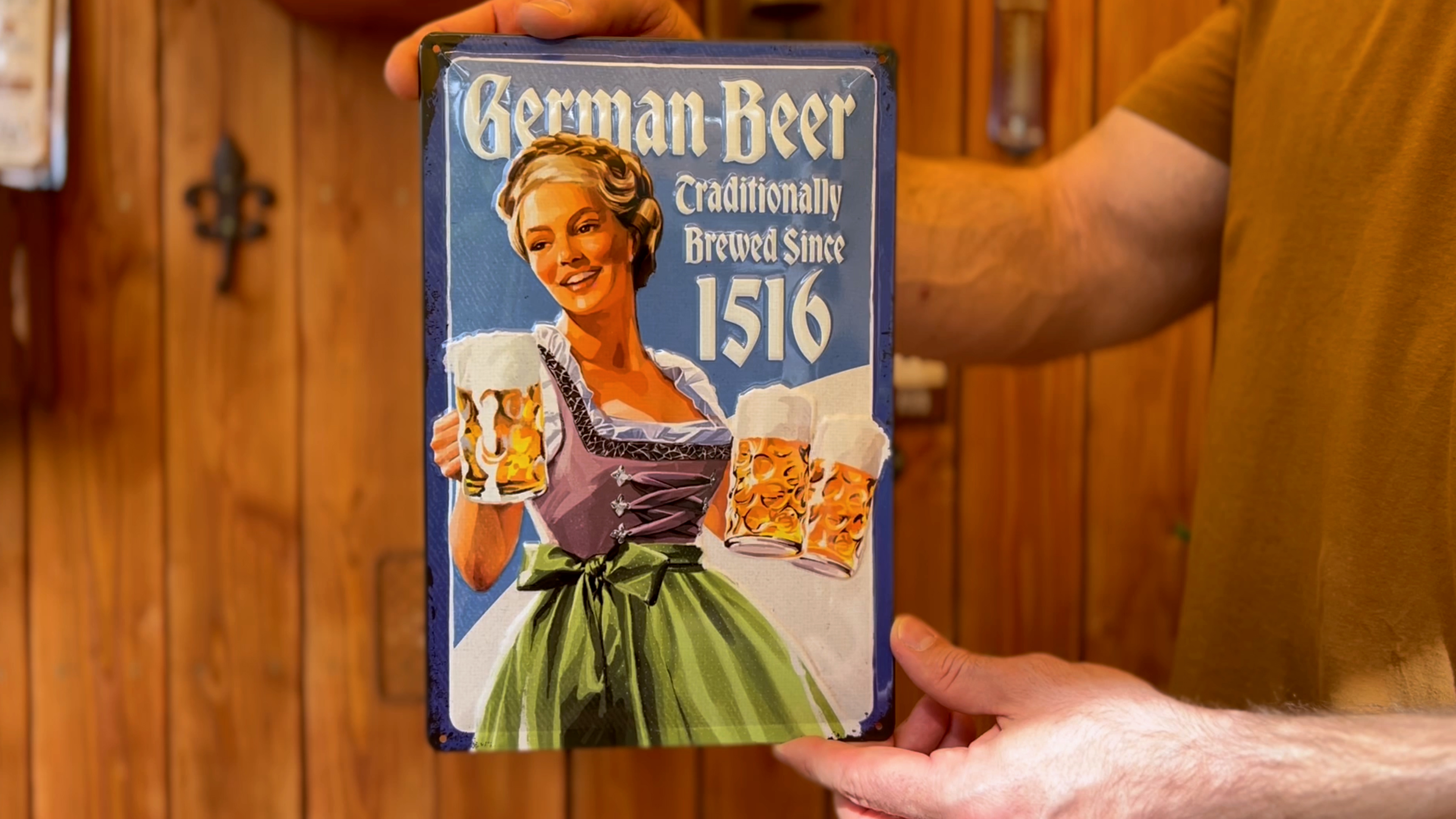 Amazon.com: LANOLU Vintage Tin Sign GERMAN BEER TRADITIONALLY