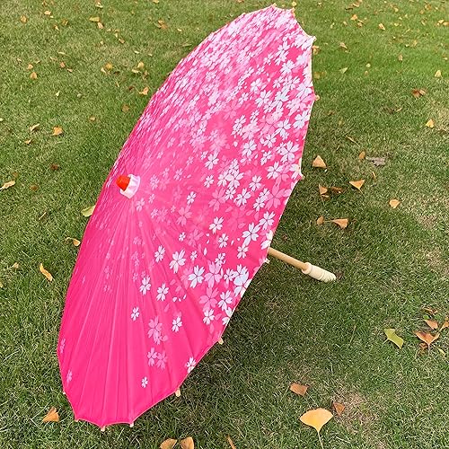 Miniatura 3 de Paraguas de tela de bambú con estampado de arte chino japonés clásico de baile paraguas flor de ciruelo para fiestas de boda fotografía disfraces