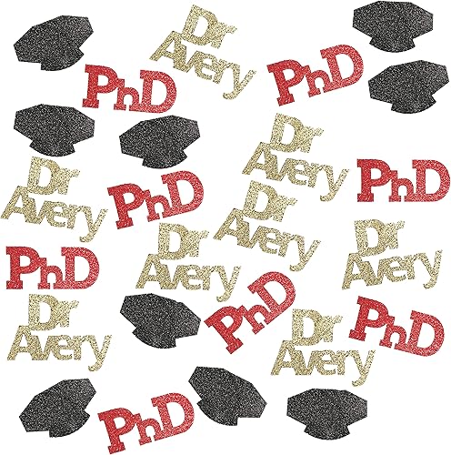 Miniatura 1 de PhD Graduation Confetti for Me, Husband or Wife, Doctor of Philosophy Graduation Decorations, 25 Piece Pack of Confetti Including PhD, Doctoral Tam