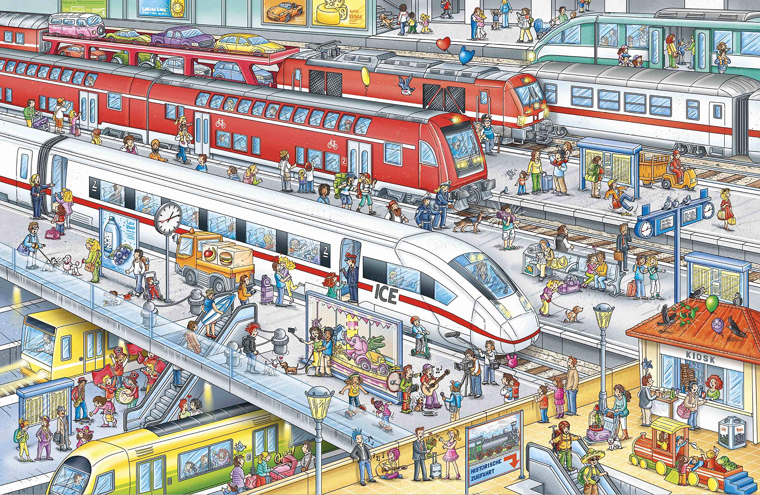 Züge Wimmelbuch: Mein großes Eisenbahn Wimmelbuch ab 3 Jahren