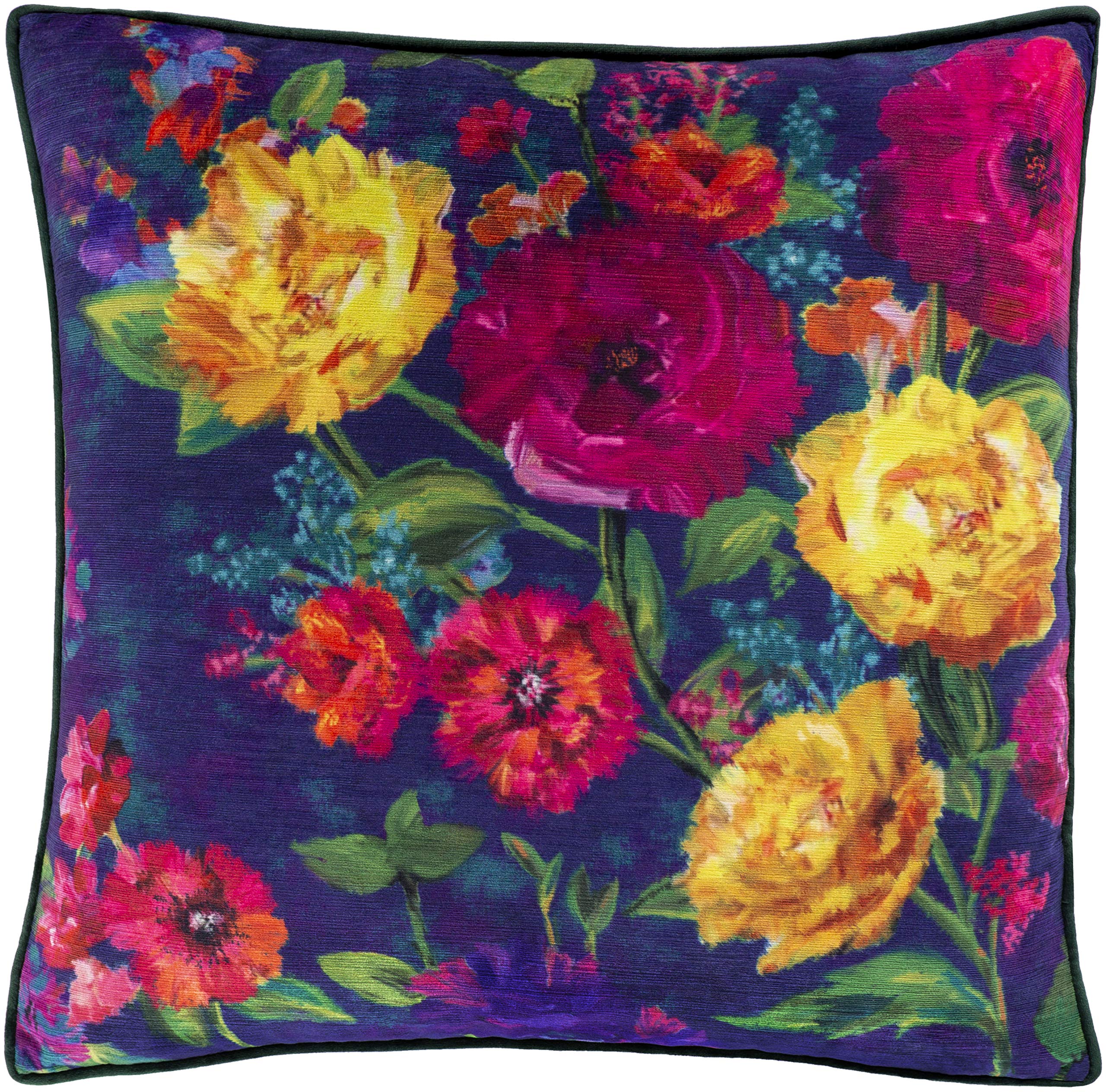 Artistic Weavers Patricia Throw Pillow, 22" x 22", Dark Blue, Pink, Yellow, Green