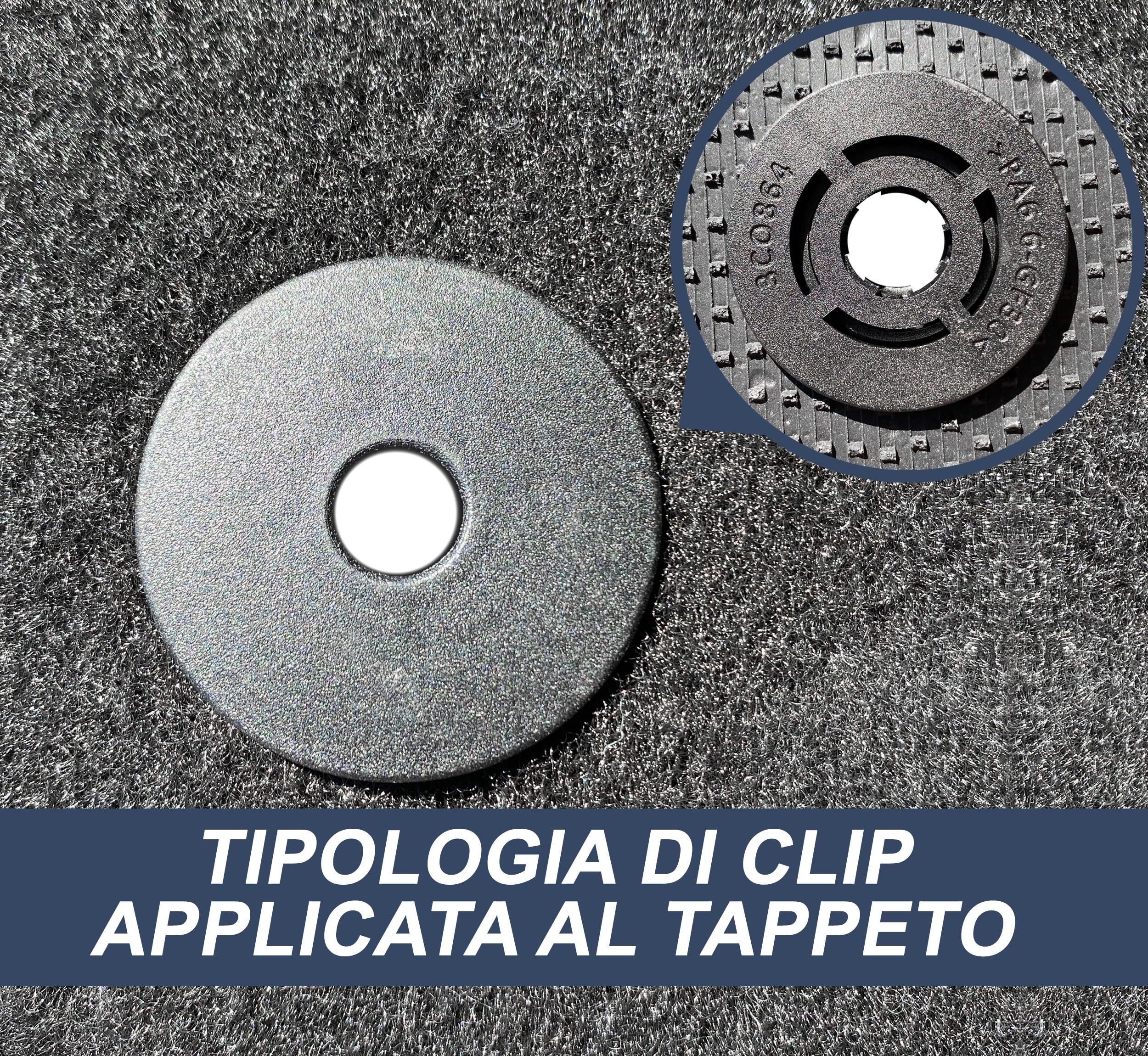 SET TAPPETINI AUTO IN MOQUETTE COMPATIBILI CON T-ROC CON 4 CLIP Di Fissaggio 737948