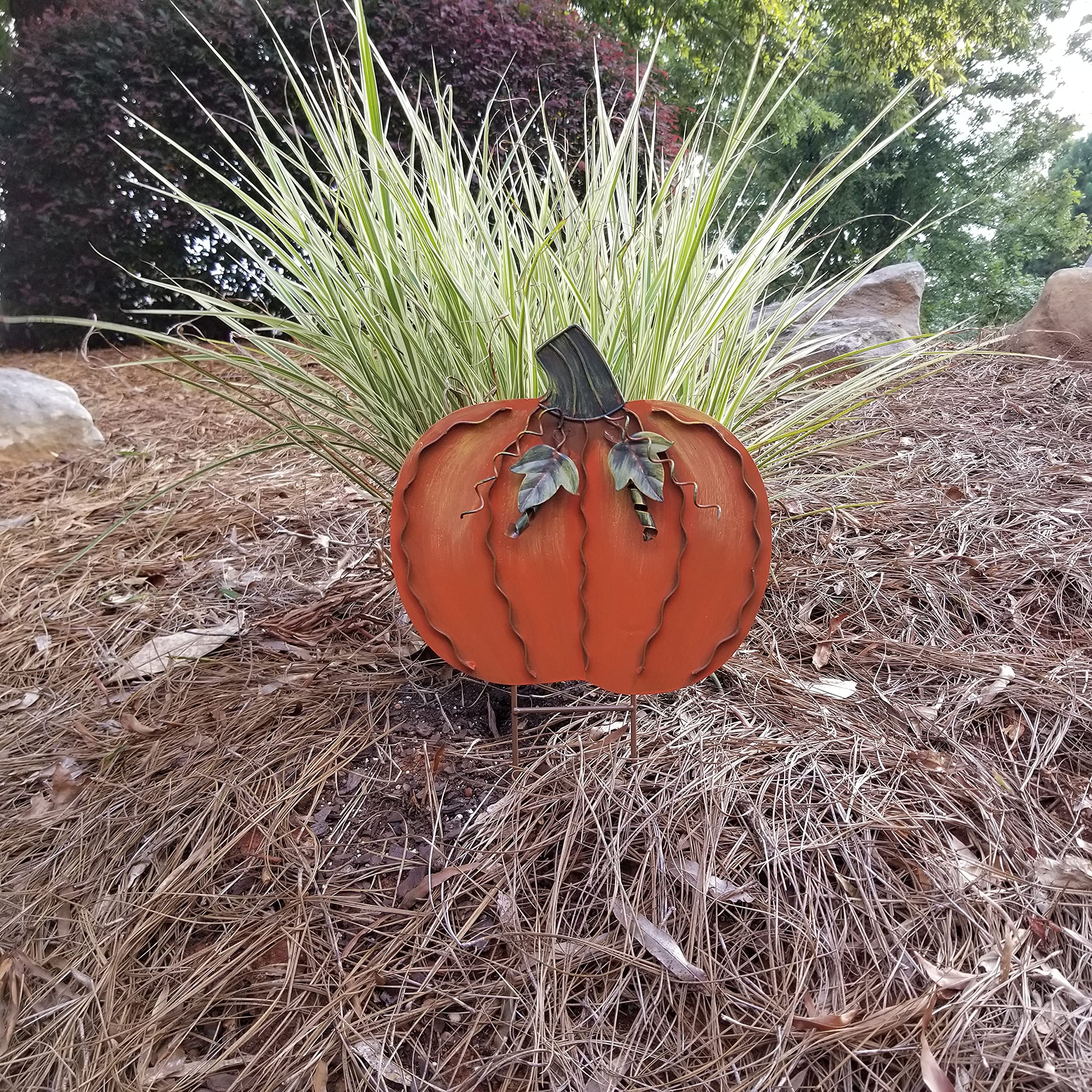 Metall-Kürbis-Gartenpfähle – 61 Cm Hoch, Herbst-Deko Für Draußen