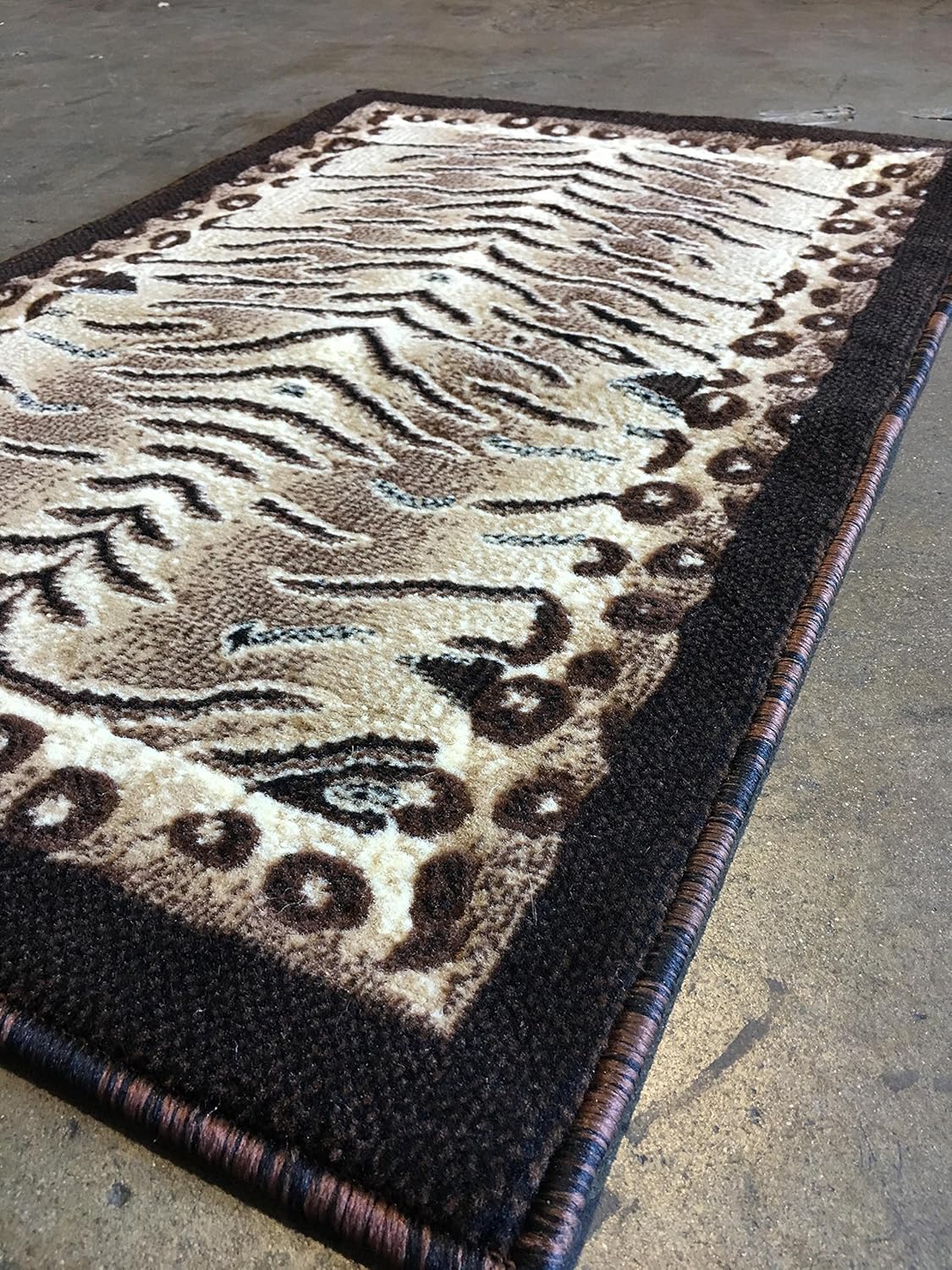Tiger Leopard Animal Print Door Mat Area Rug Americana Design 130 (2 Feet X 3 Feet )