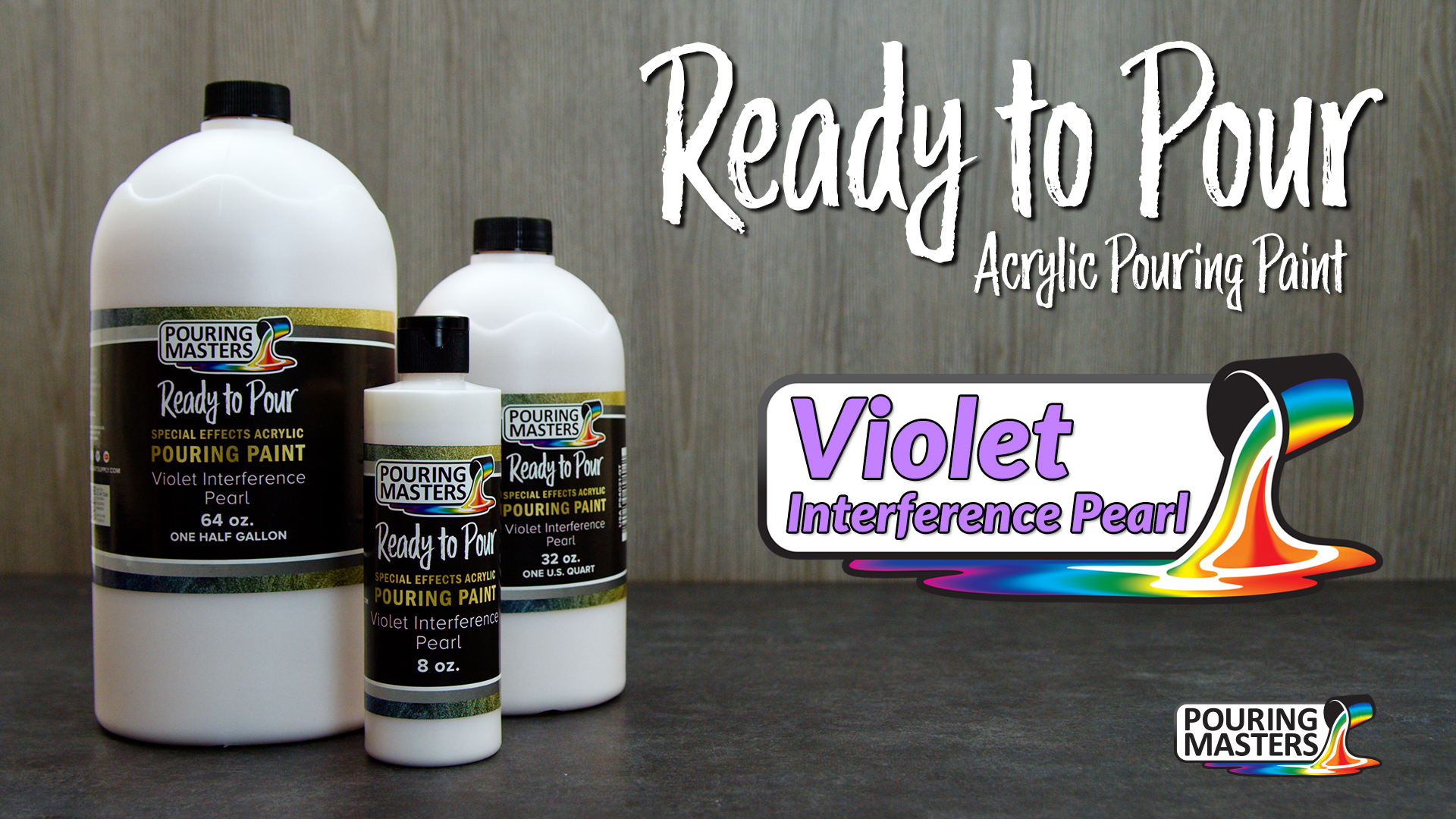 Pouring Masters Violet Interference Pearl Pouring Paint – Ready-to-Pour Acrylic, Quart Bottle For Canvas, Wood, Crafts