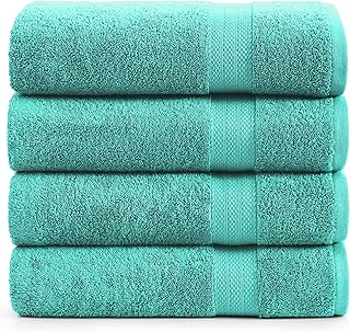 LANE LINEN Bathroom Towels Set (4 Pack)- 100% Cotton Luxury Bath Towels ...