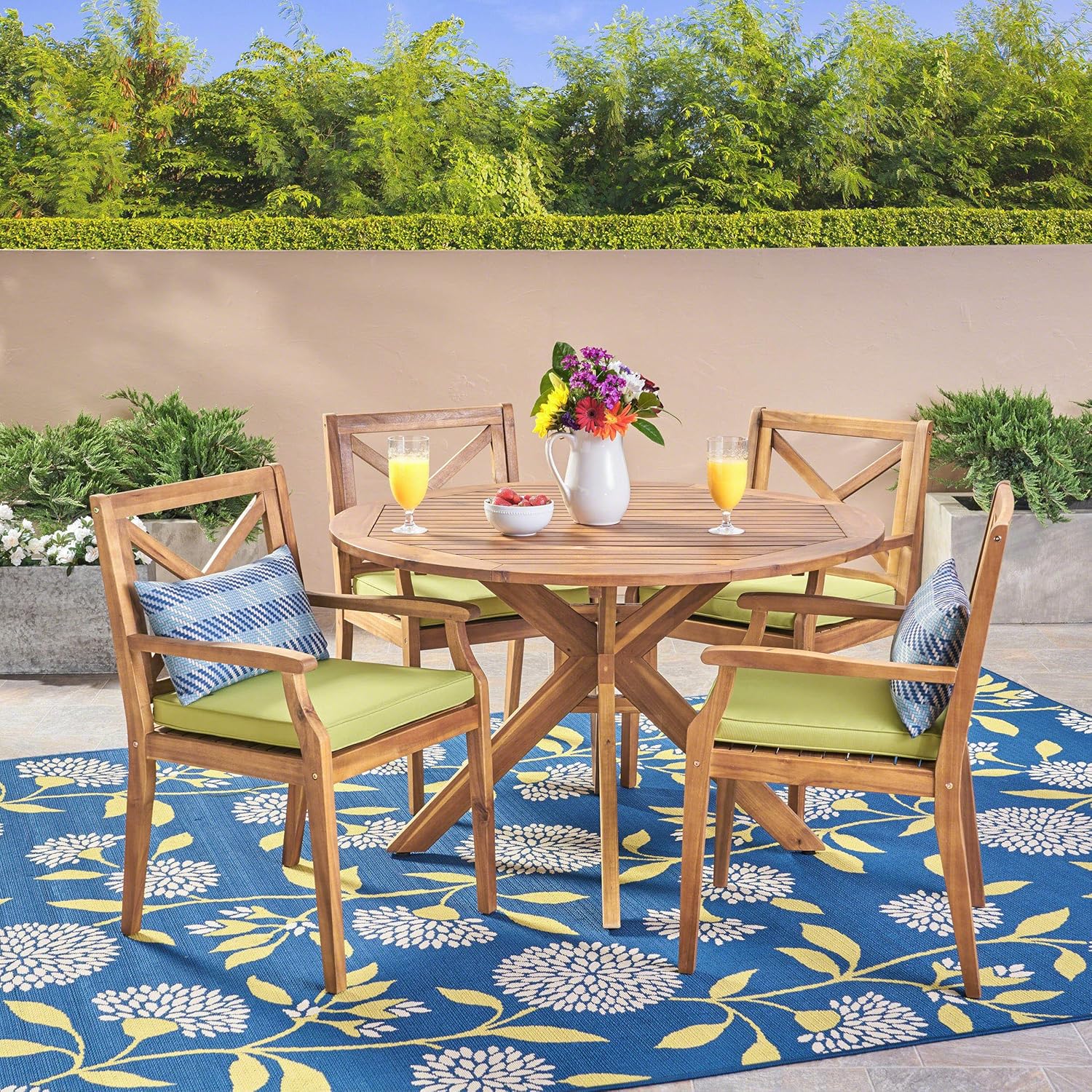 Christopher Knight Home Jordan Outdoor 5 Piece Acacia Wood Dining Set
