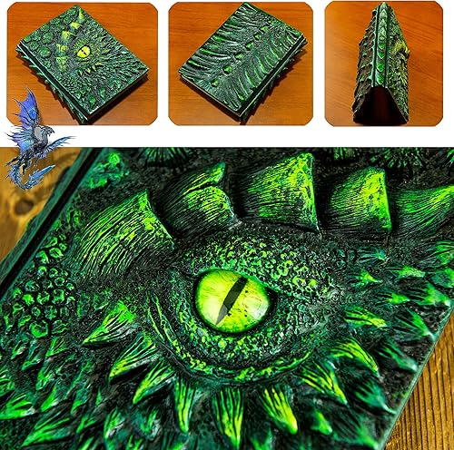 Miniatura 4 de Diario 3D en relieve de ojo de dragón en relieve, cuaderno grabado de resina, cuaderno Dnd para los amantes de los dragones, papel en blanco, bloc