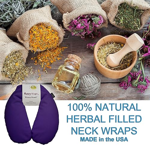 Miniatura 8 de Almohada de hierbas para cuello con almohadilla para ojos de lavanda y máscara para dormir, microondas o congelador, de Happy Wraps, SW-2PN, Rosado,