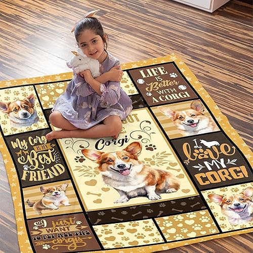 Miniatura 4 de Manta de collage de Corgi, regalos de Corgi para los amantes de Corgi, manta de franela suave y esponjosa, manta ligera y cálida para cama de niños