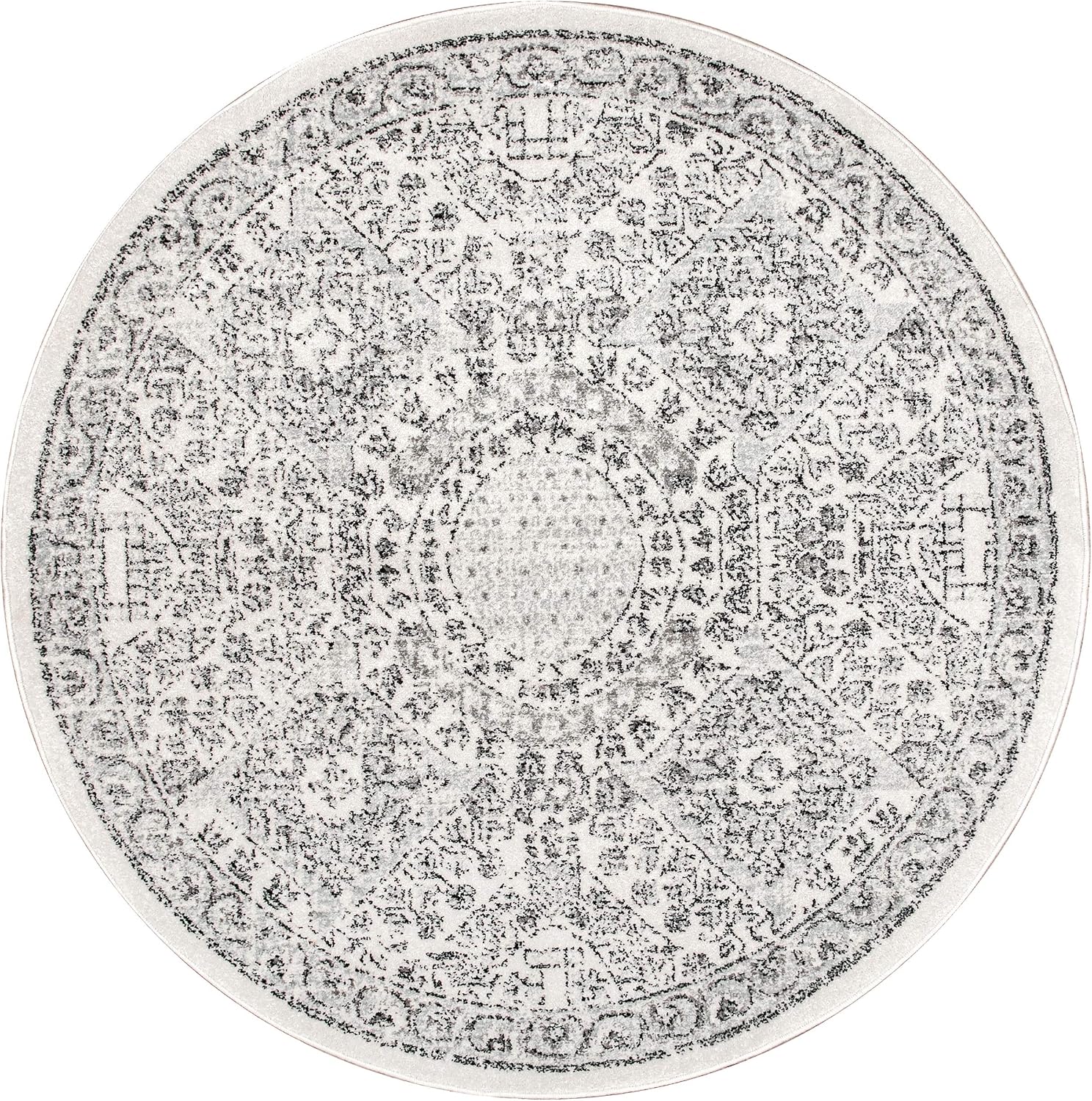 nuLOOM Minta Vintage Area Rug, 8' Round, Grey