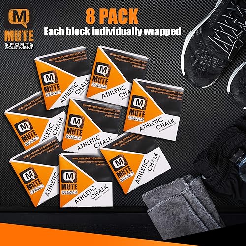 Miniatura 3 de Mute Bloques de tiza de gimnasio atlético prémium de 2 onzas, caja de 8 unidades  1 libra  carbonato de magnesio  levantamiento de pesas, gimnasia,