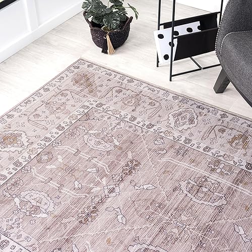 Miniatura 9 de Abani Molana Collection - Alfombra de área, diseño vintage beige y marrón, 8 x 10 pies, para sala de estar, dormitorio y oficina