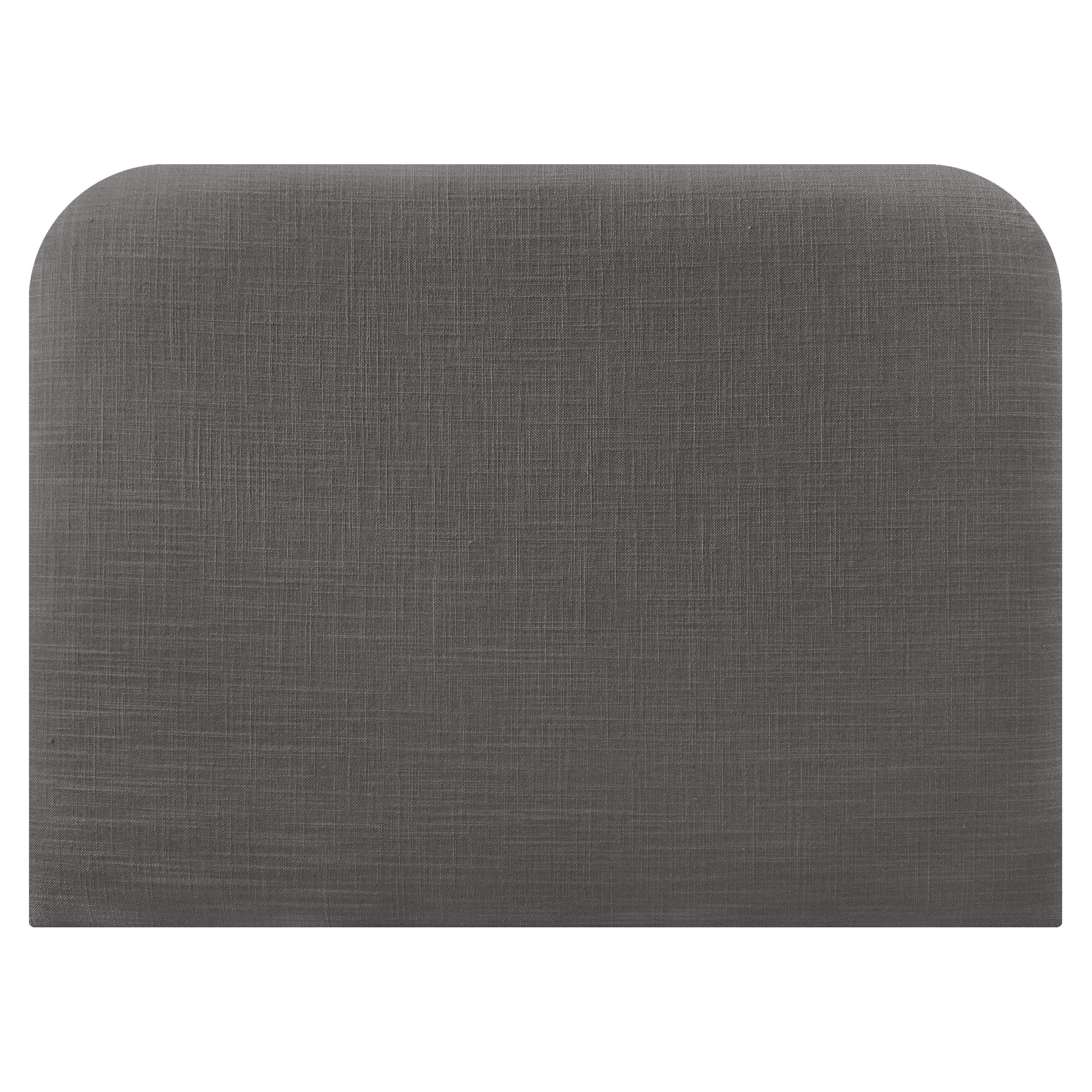 DHOME Testiera Letto Imbottita Liscia Curva in Lino 70 cm Altezza per Parete Acustica Testiere Fonoassorbenti Testiera Letto Camera da Letto (Grigio Scuro, 110cm)