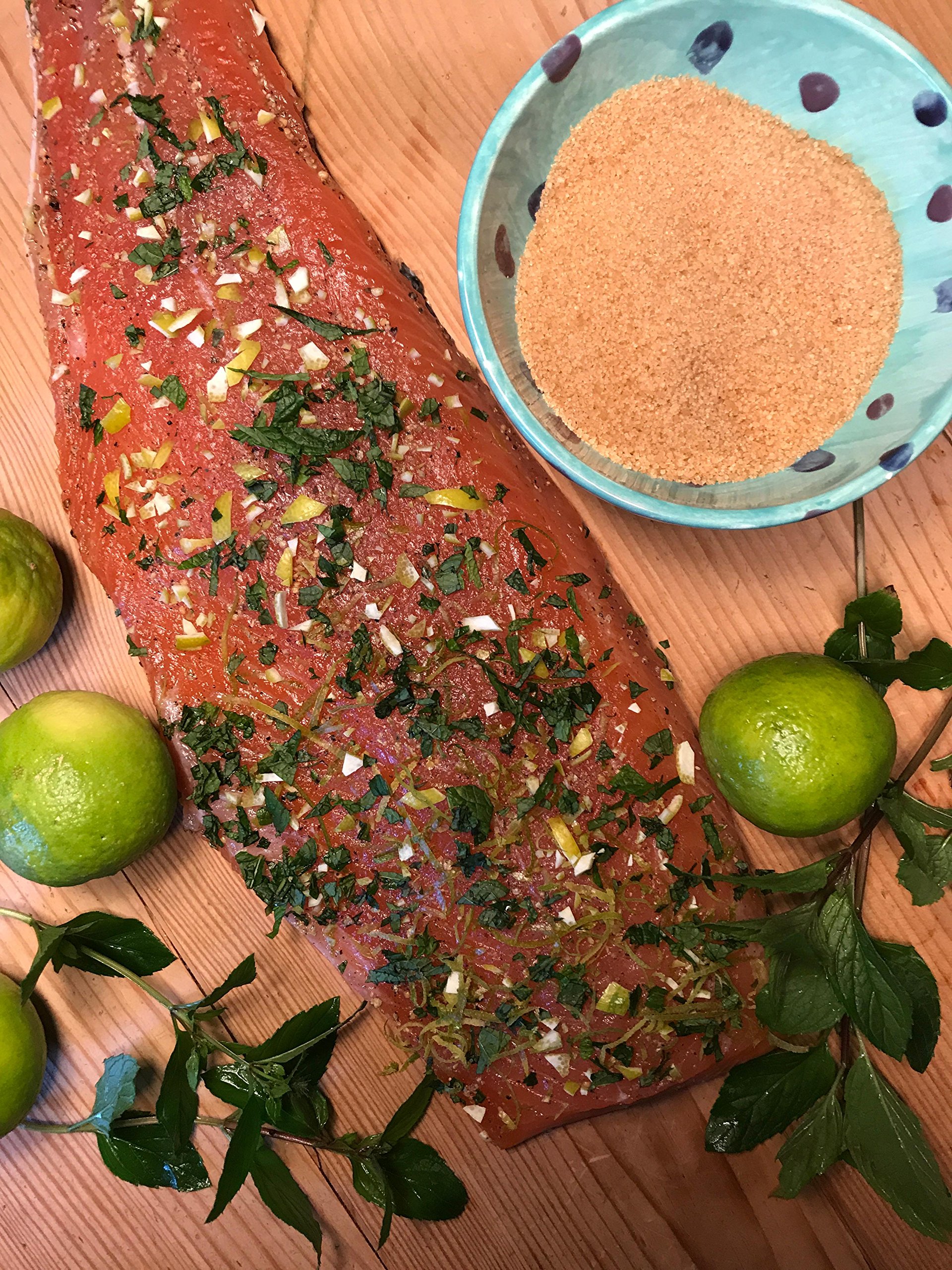 Graved Lachs "Caipirinha" mit Cachaca, Minze und Limonenzesten