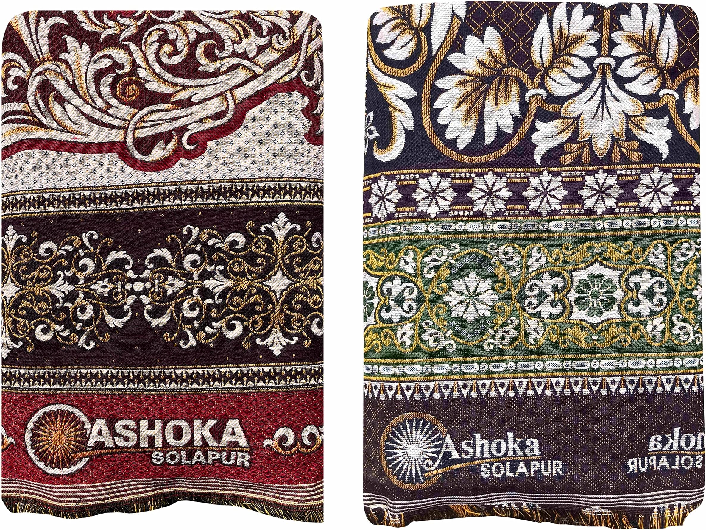 Mandhania Solapuri Chaddar Royal King Size 100% Cotton Dailyuse 202 Pack of 2 (7.5 X 9 Ft)