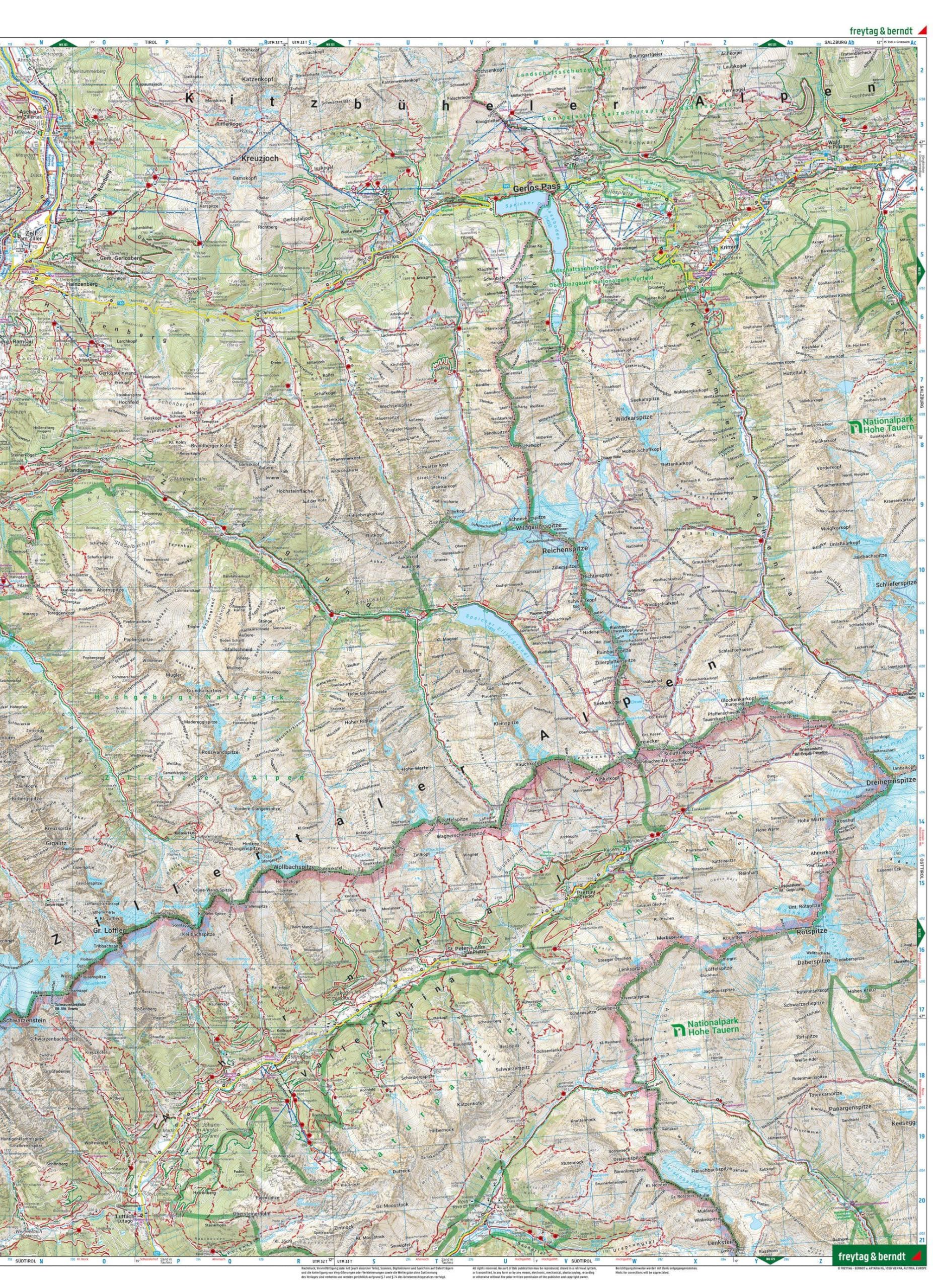 Wk152 zillertaler alpen 1:50k 2023: mit APP, wasserfest und reißfest