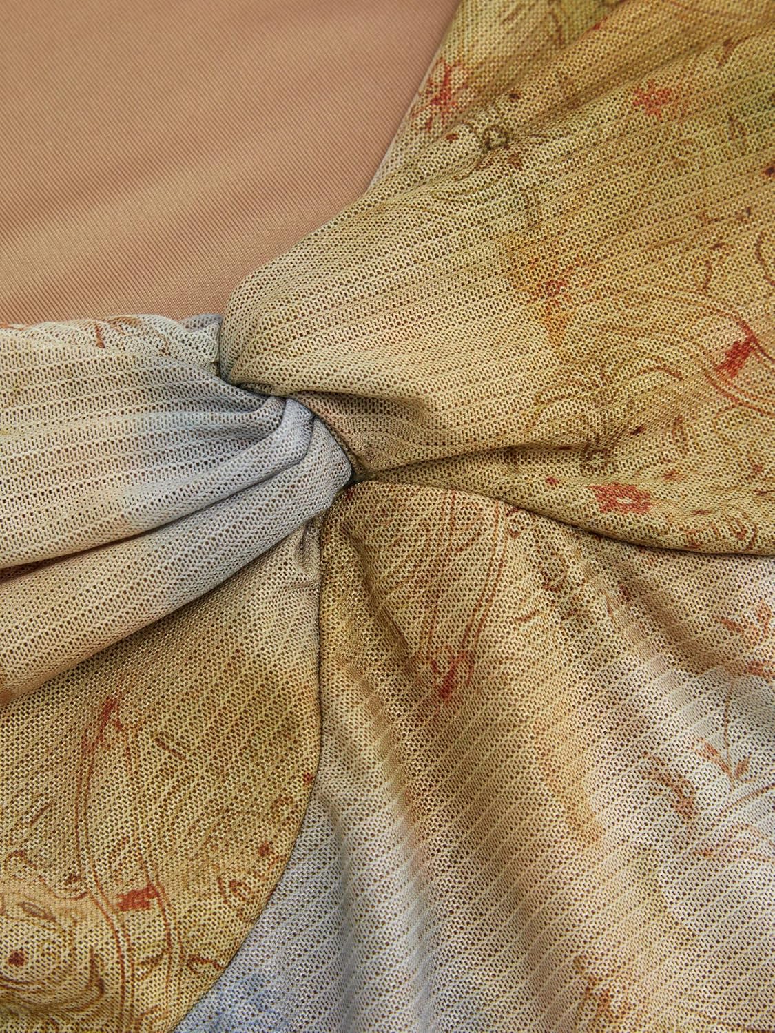 CIDER Womens Long Sleeve Sweetheart Neck Top Mesh Ruched Knit Slim Fit Going Out Tops - Image 2