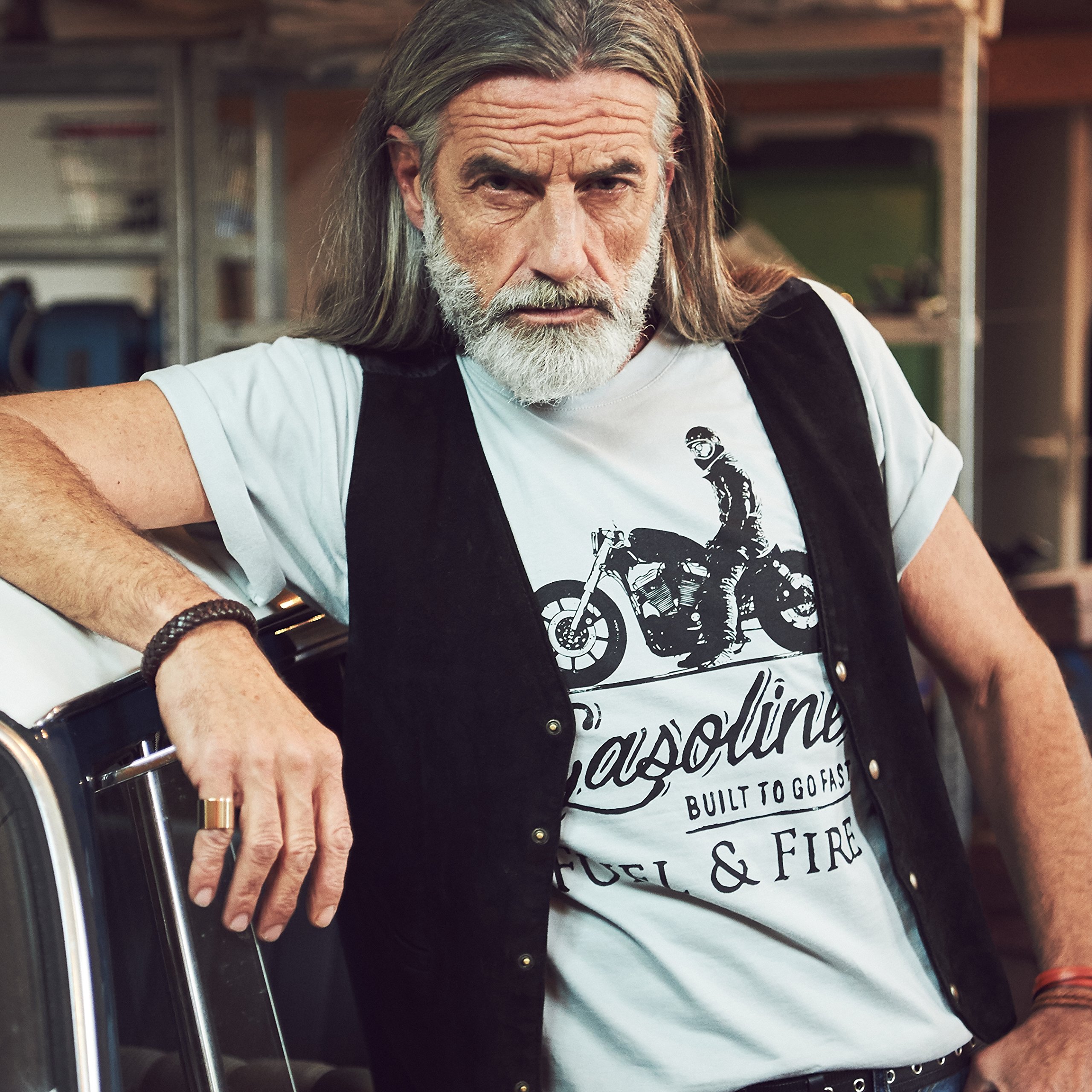 MAKAYA Moto Accessori - Abbigliamento Vintage Biker T-Shirt Cafe Racer - Maglietta