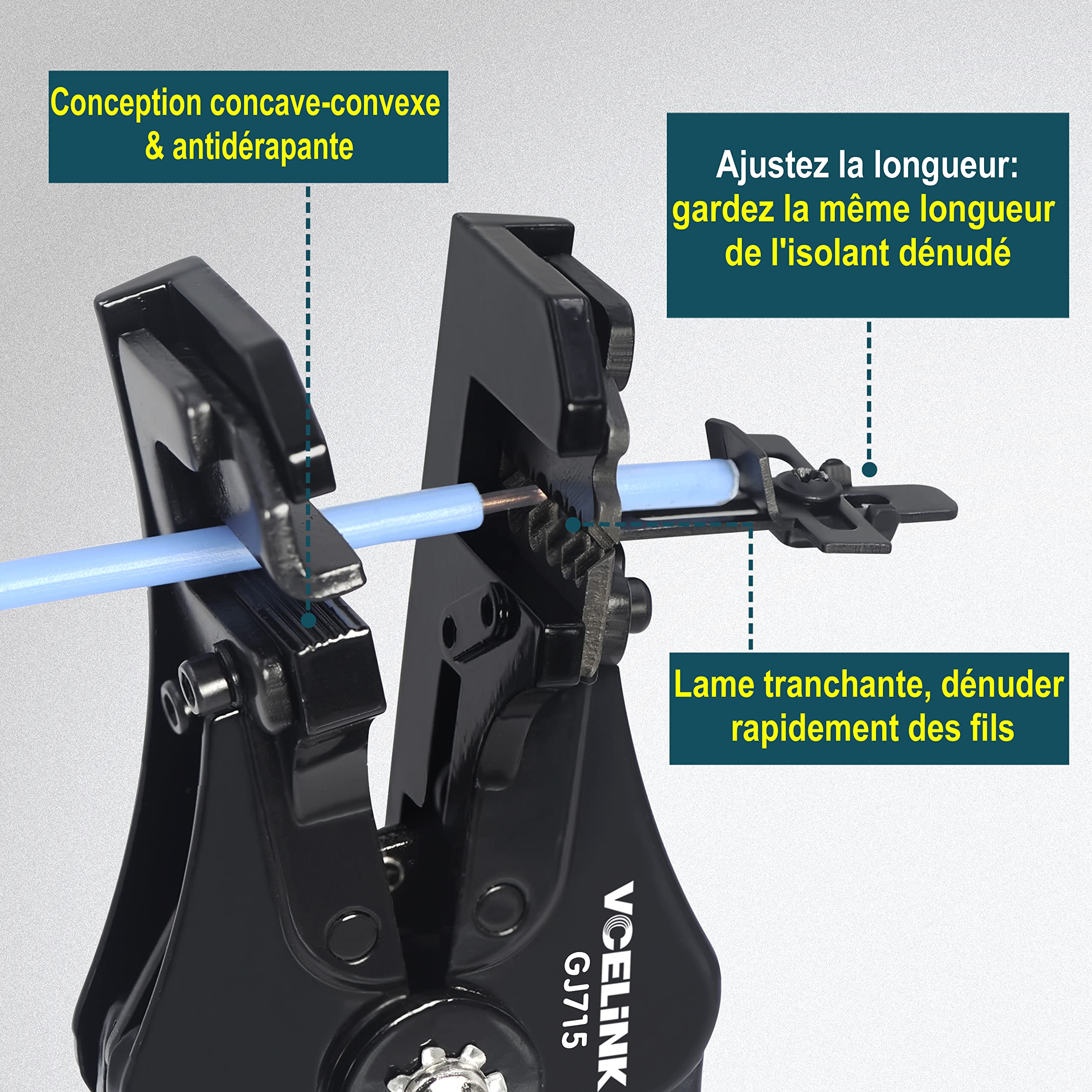 Pince à Dénuder Automatique VCELINK GJ702 - Multifonction Coupe/Dénude | Pour Électriciens