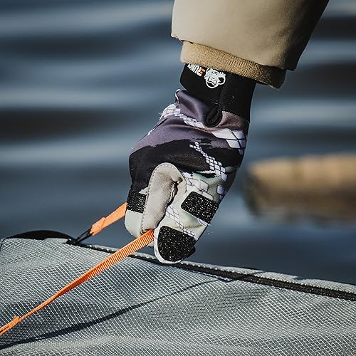 Miniatura 7 de RUNCL Fishing Gloves Winter Warm RAGUEL, Touchscreen Outdoor Fishing Gloves, Neoprene 3 Cut Fingers Cycling Gloves, Convertible Windproof for Men