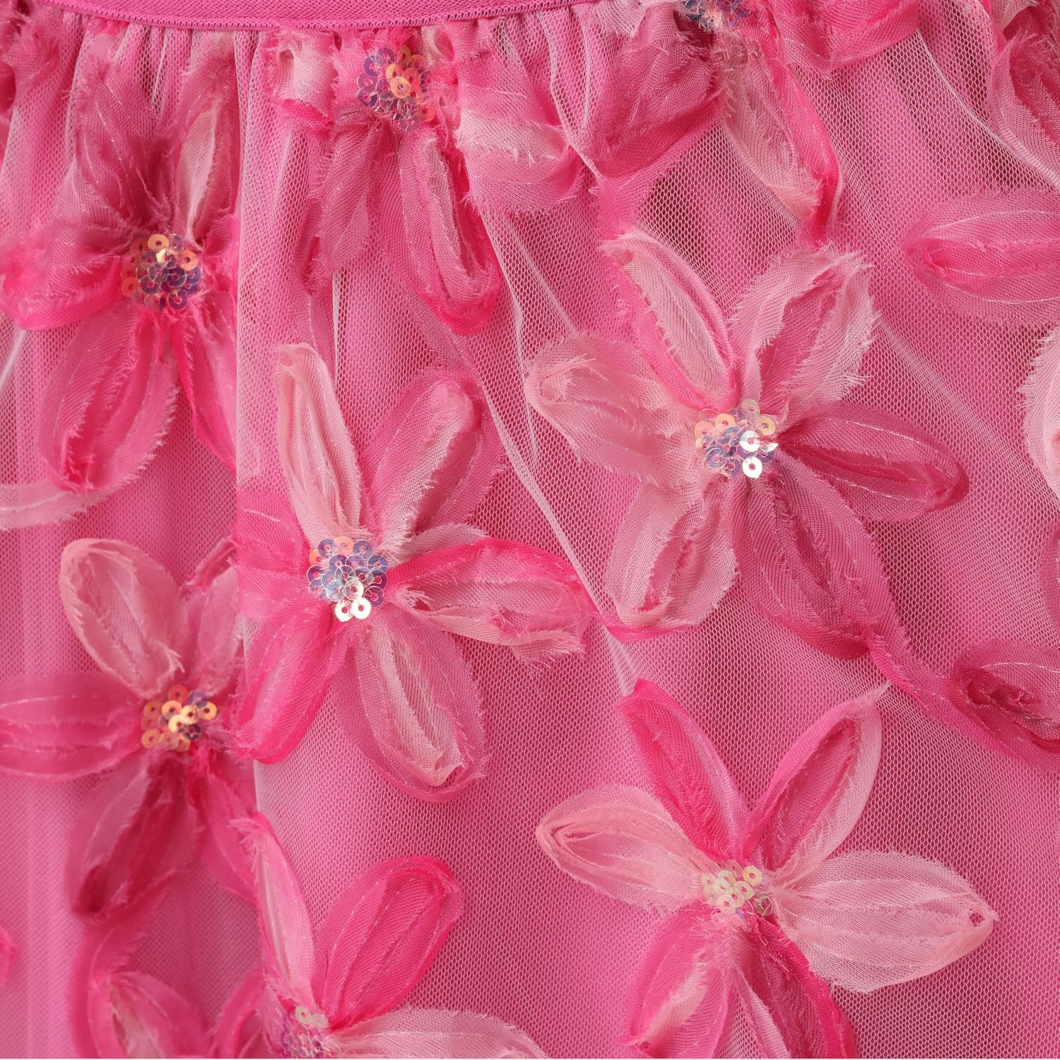 Kisidoo Ladies Skirts Midi Length 3D Floral Embroidery Tulle Skirt | 3-Layer Sheer Mesh High Waist A-Line Party Prom Skirt - Image 7