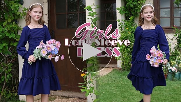 ワンピース Ruffle Sleeve Dress 6y HOZIY Girls Dresses Long Sleeve Ruched Smocked Off Shoulder