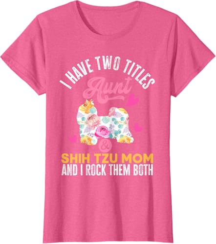 Miniatura 29 de I Have Two Titles Aunt and Shih Tzu Mom | Funny Dog Men Women T-Shirt Black,Navy Blue,Asphalt Grey,Cranberry Red,Red,Kelly Green,Dark Heather