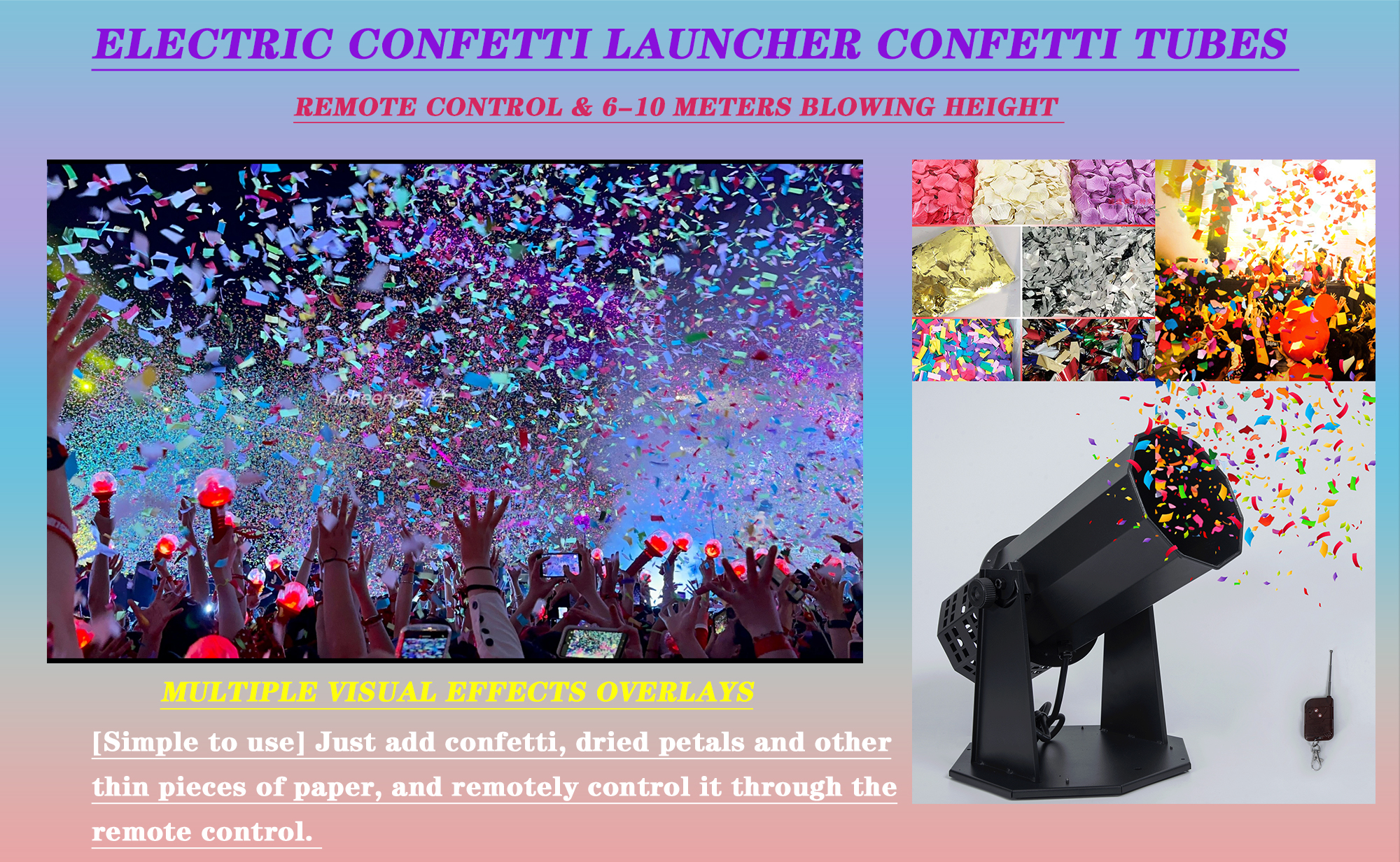 Amazon.com: HTMTTTMTH Electric Confetti Launcher Confetti Tubes