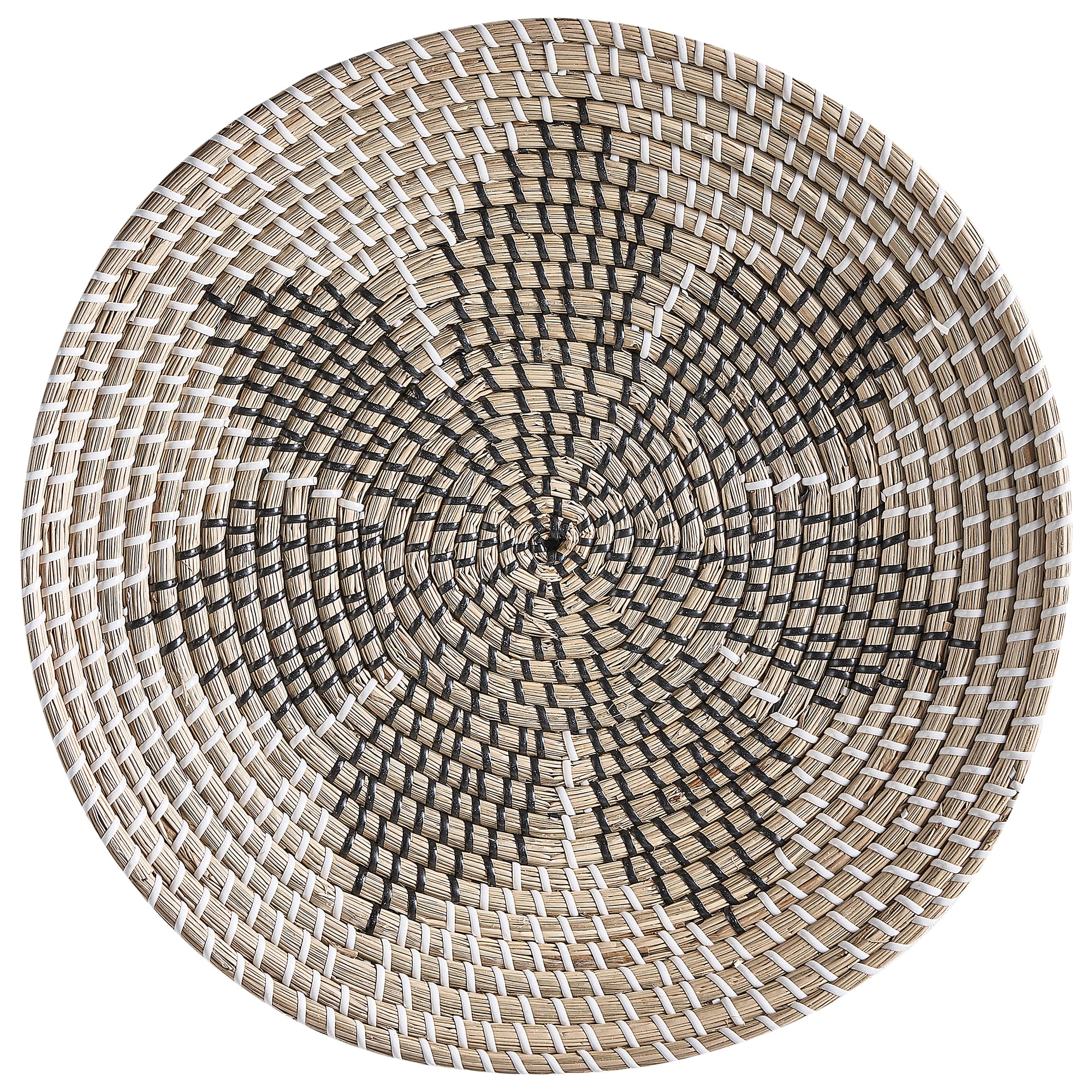 Beliani Wanddeko Seegras natürlich/beige geflochten Wandkörbe 3er Set Kreise Boho Cantho