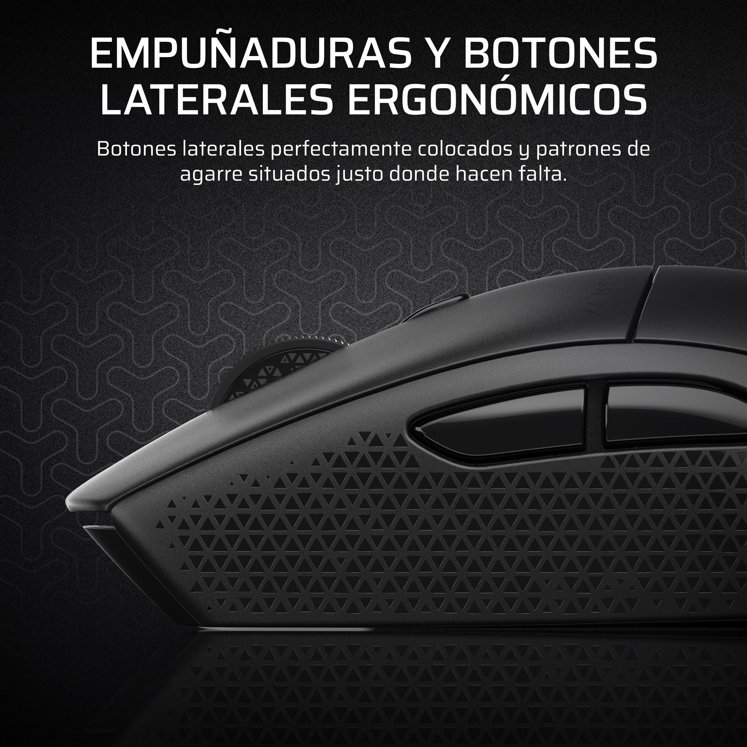 Corsair M55 Wireless Ratón Ligero para Juegos FPS – Negro | 2.4GHz & Bluetooth, 24,000 PPP, Batería de Larga Duración, Seis Botones Programables, Empuñaduras Laterales Texturizadas