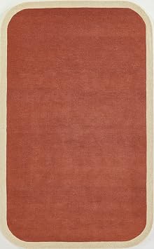 Novogratz by Momeni Tallulah Solid Color Ivory Border Wool Hand Tufted Area Rug, 2 X 4, Copper