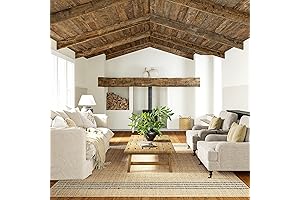 Rugs USA x Lauren Liess Meadow Striped Jute Area Rug, 5x8, Natural