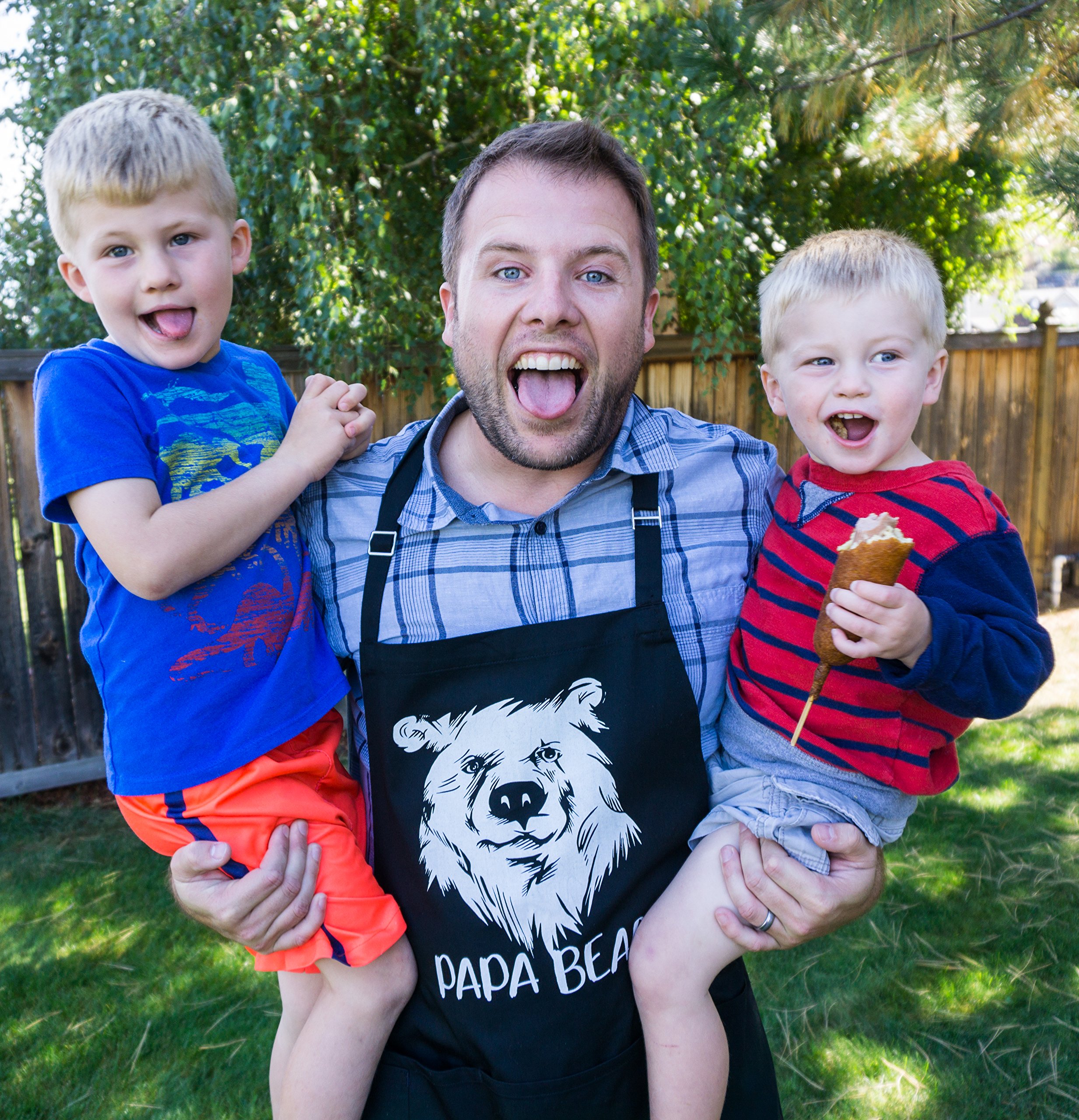 ApronMen, Papa Bear BBQ Grill regulowany fartuch dla mężczyzn, jeden rozmiar