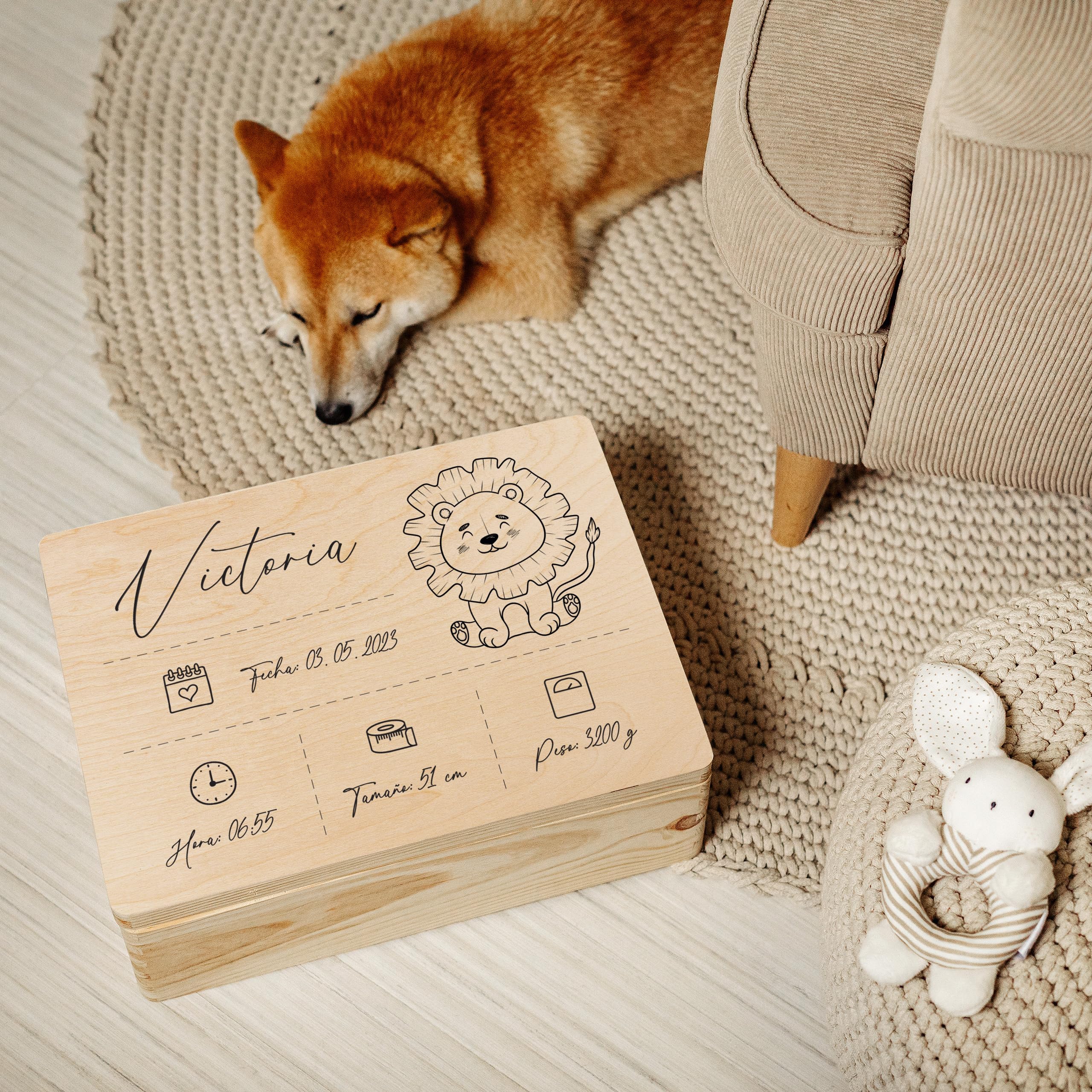Creative DECO Caja de Recuerdos Personalizada para Bebés/Regalo Niños