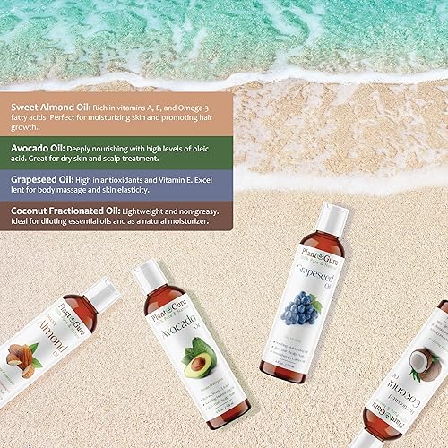 Miniatura 4 de Aceite emulsionante 100 % puro; 4 variedades; paquete por botellas de 4 onzas. Aceite de coco, aceite de semilla de uva, aceite de aguacate y aceite