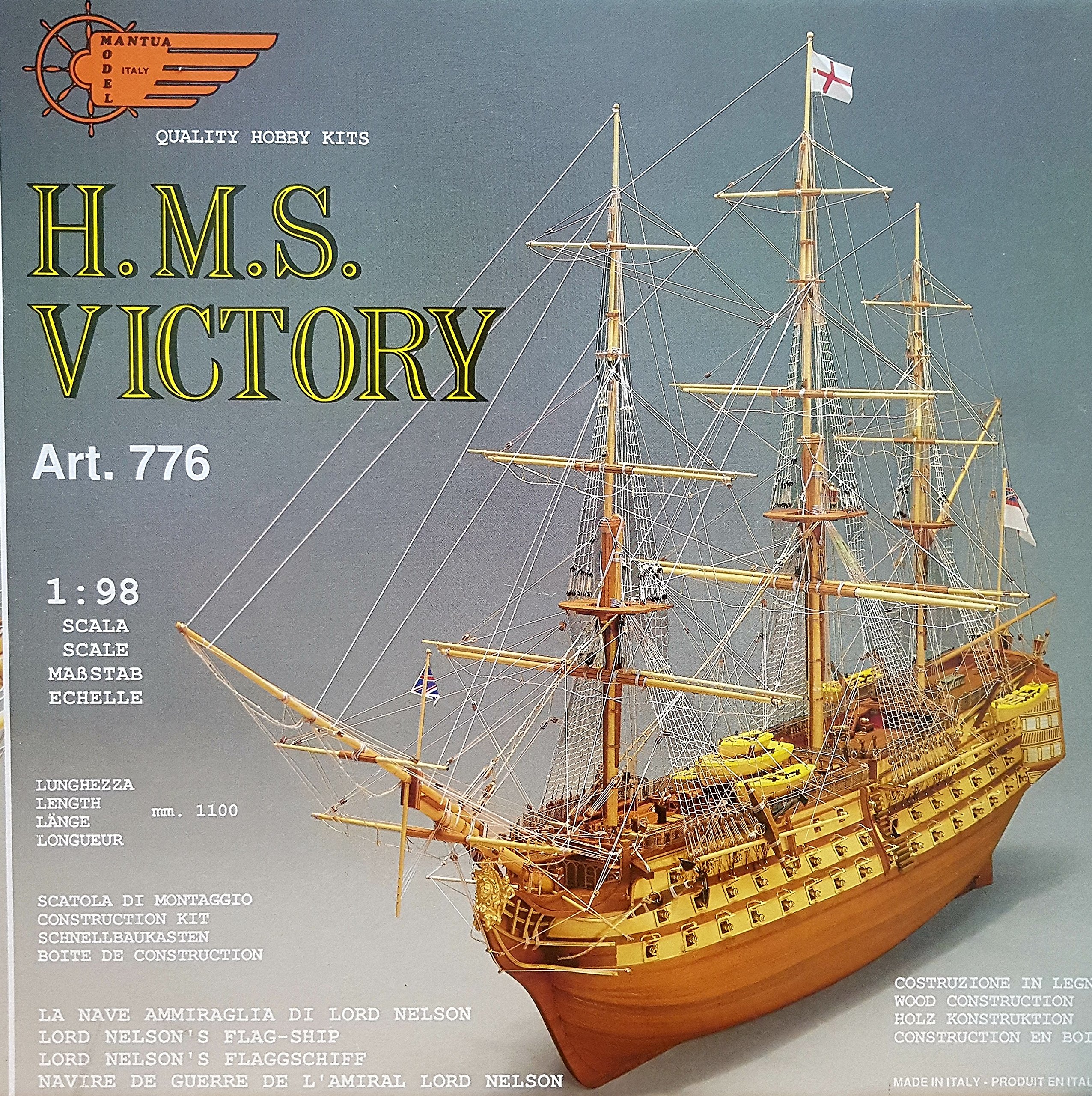 Mantua Model H.M.S. Victory 1:98 Kit Galeone in Legno in Kit 1100 mm 776 Made in Italy