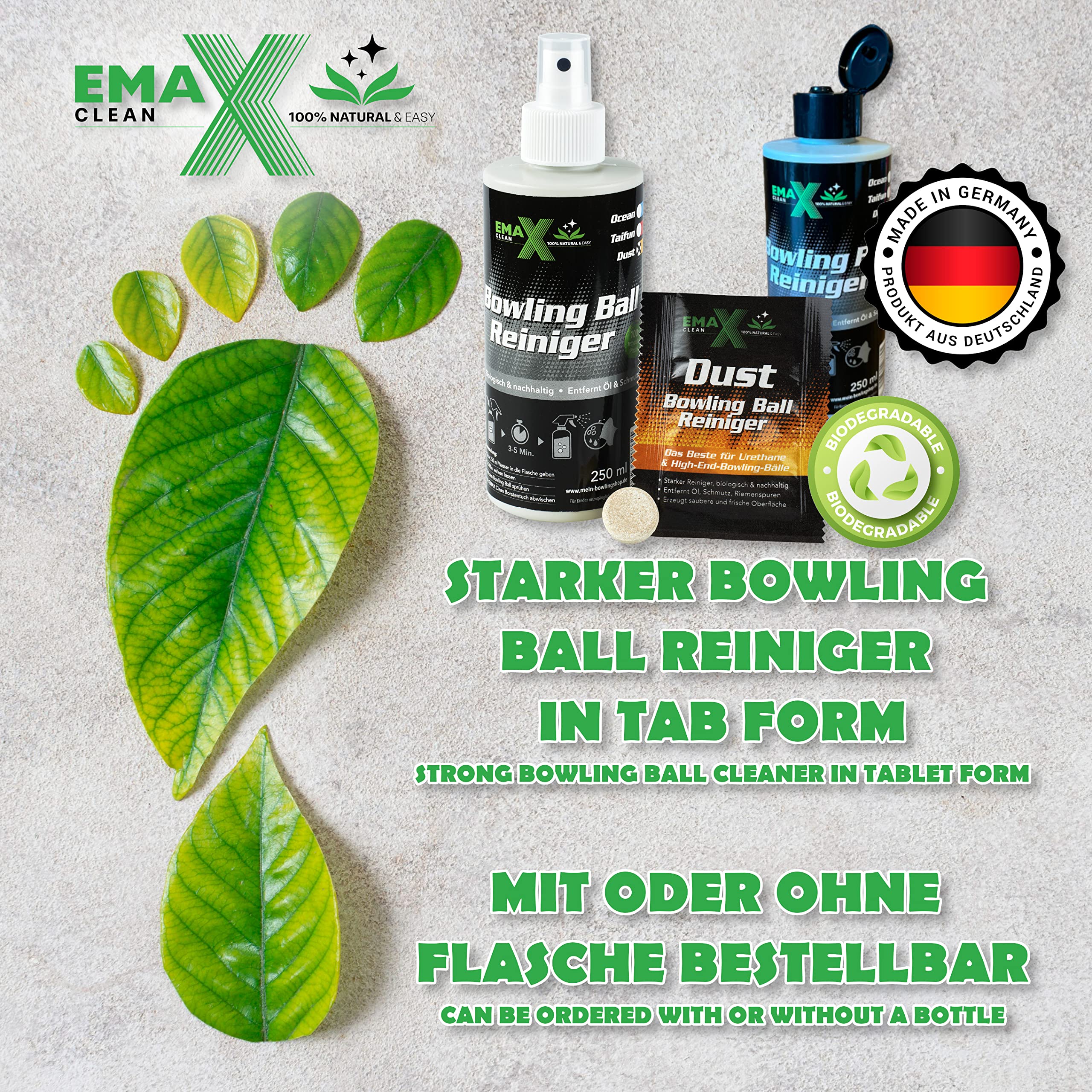 DUST | Bowling Ball Reiniger | Revolutionärer Reiniger für High-End und Urethan Bowlingbälle | Intensive Reinigung von Bowling-Kugeln | Ball-Cleaner in Tab-Form